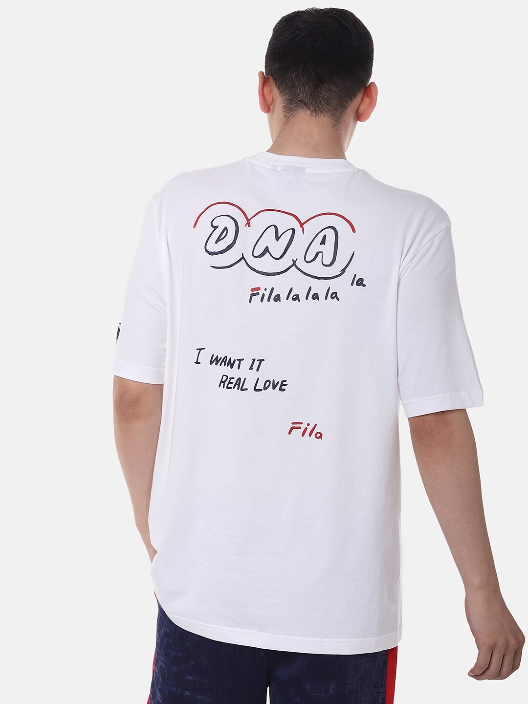 

FILA Men Off White Typography Printed Organic Cotton T-shirt