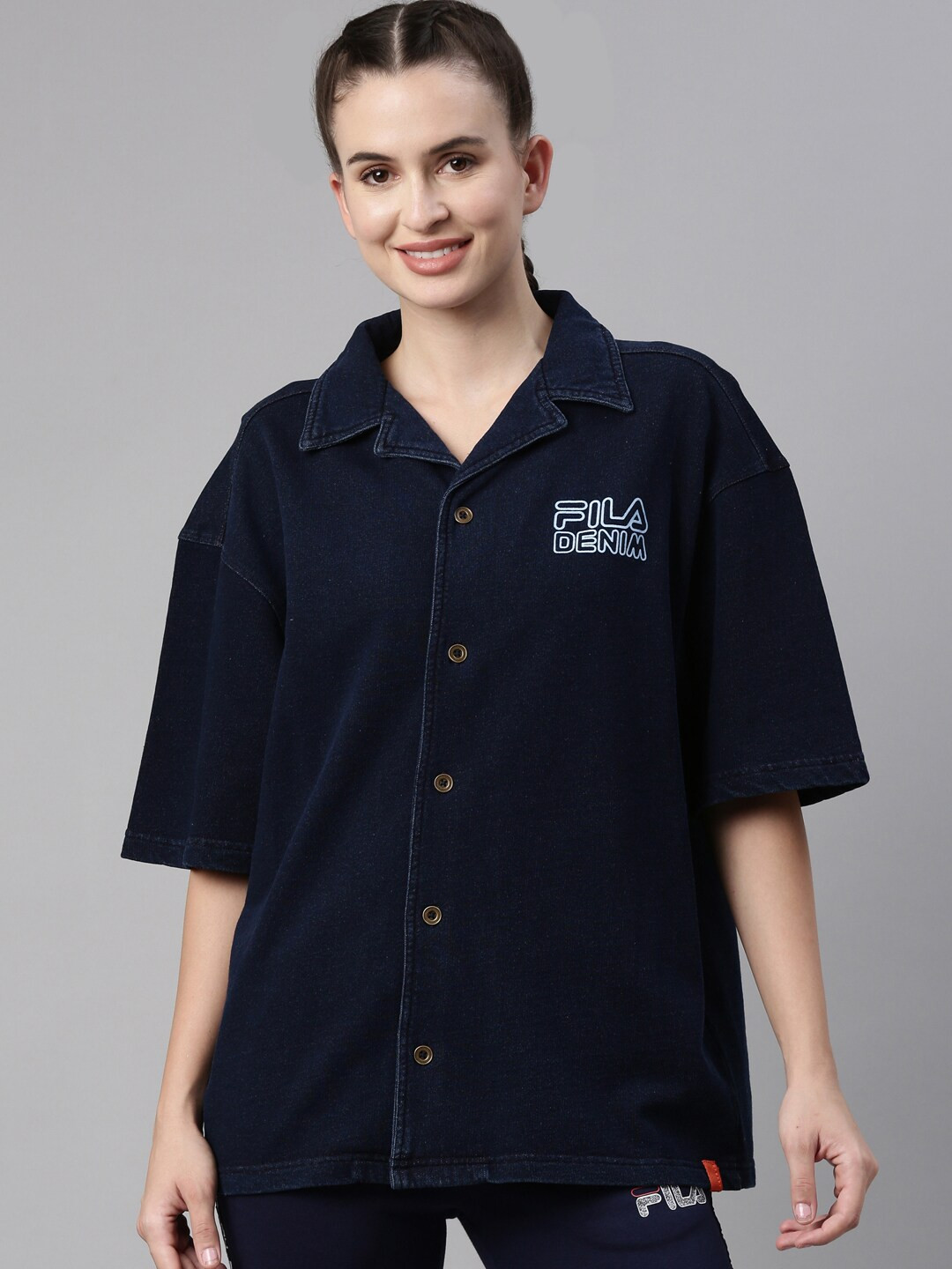 

FILA Women Navy Blue Casual Shirt
