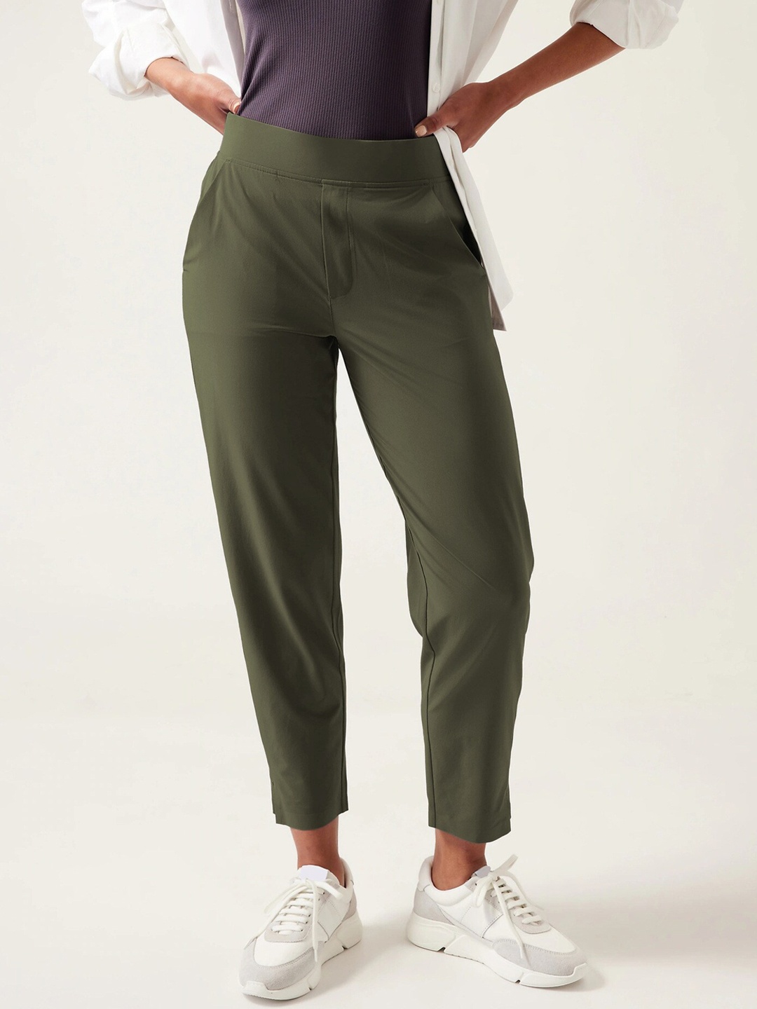 

BoStreet Women Olive Green Peg Trousers