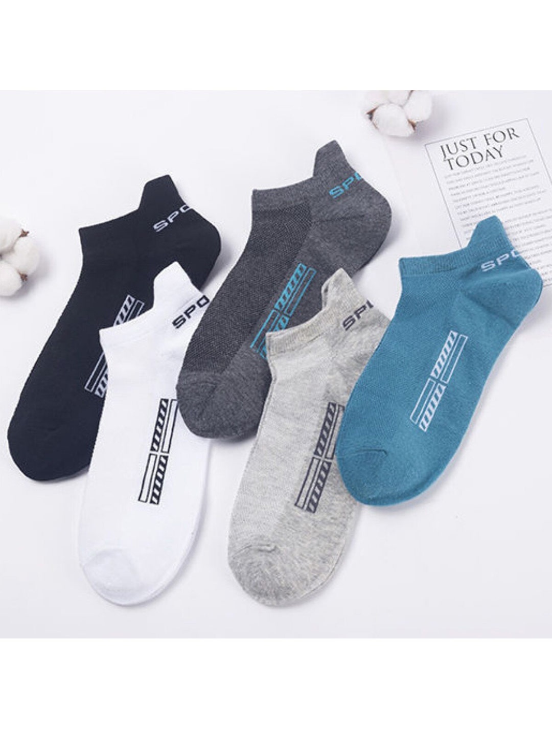 

YOUSTYLO Unisex Pack Of 5 Solid Low Cut Cotton Ankle Length Socks, Black
