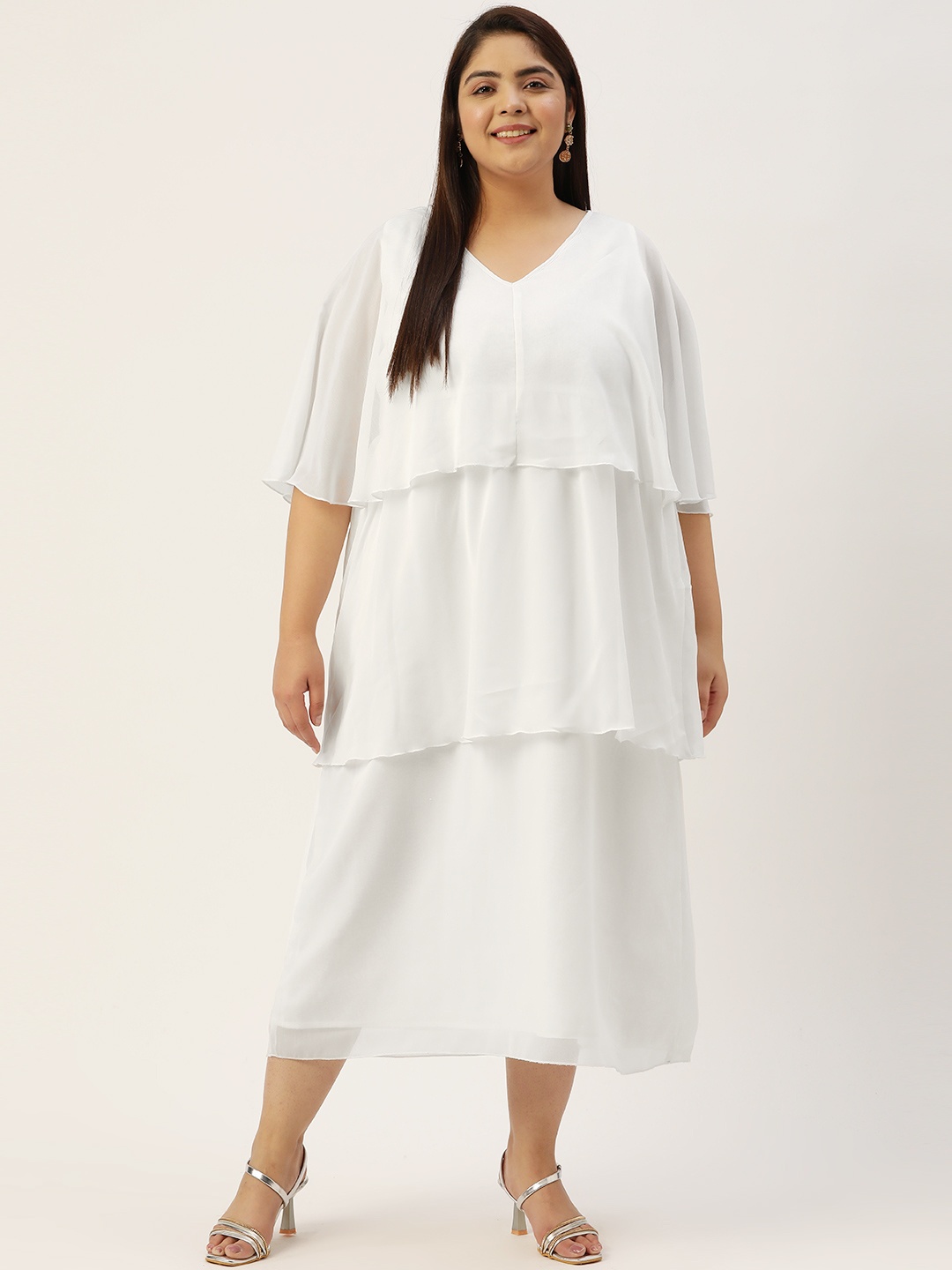 

theRebelinme Plus Size Layered Maxi Dress, White