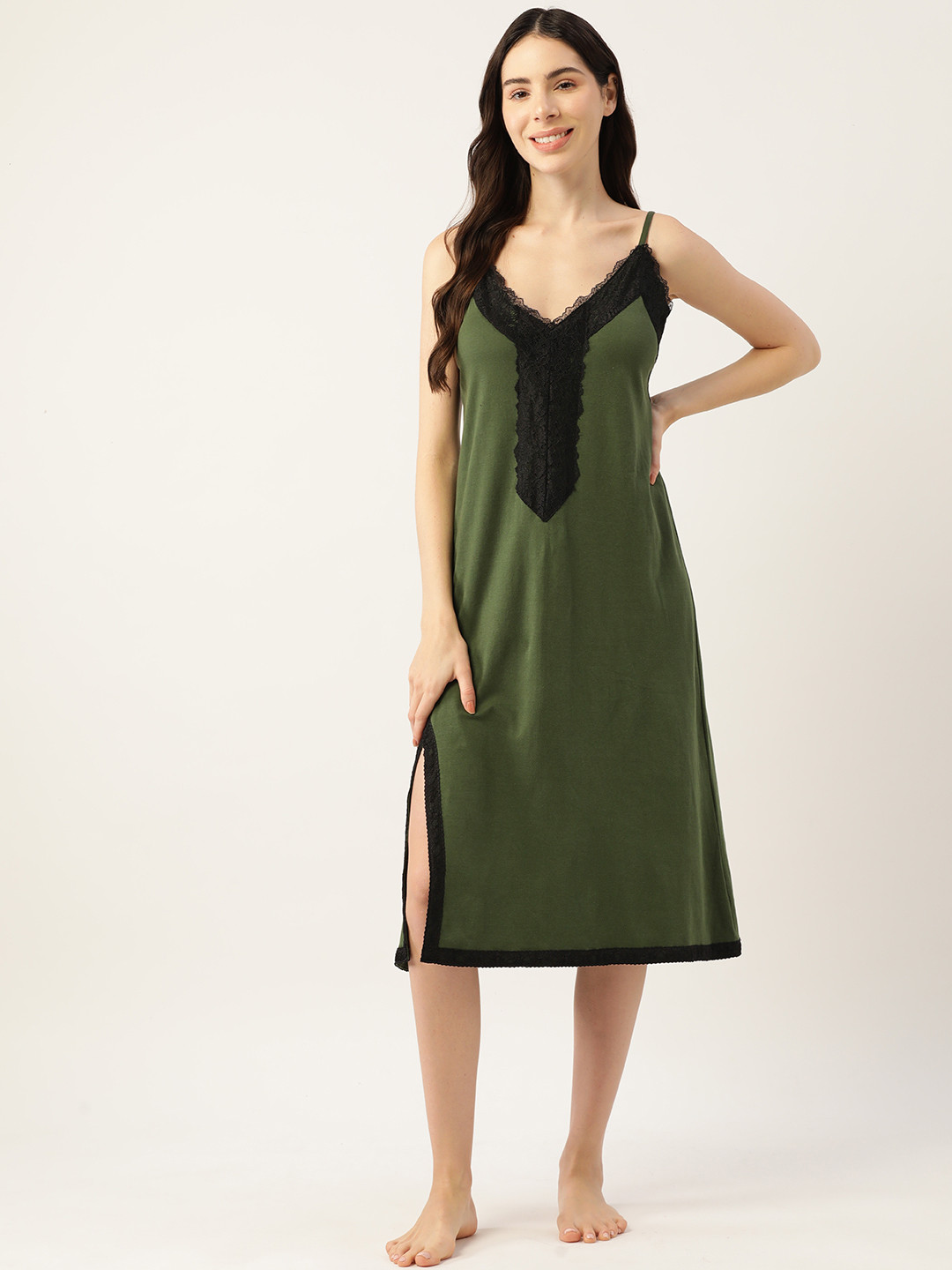 

Ms Lingies Green & Black Modal Printed Baby Doll
