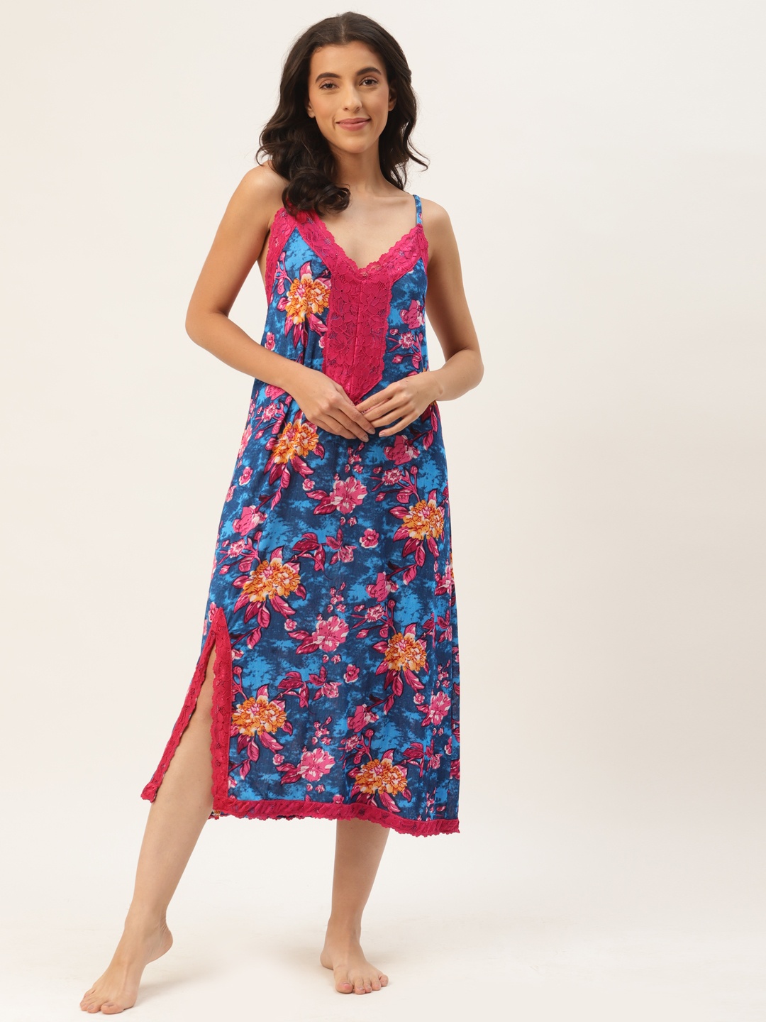 

Ms Lingies Blue & Red Modal Printed Baby Doll