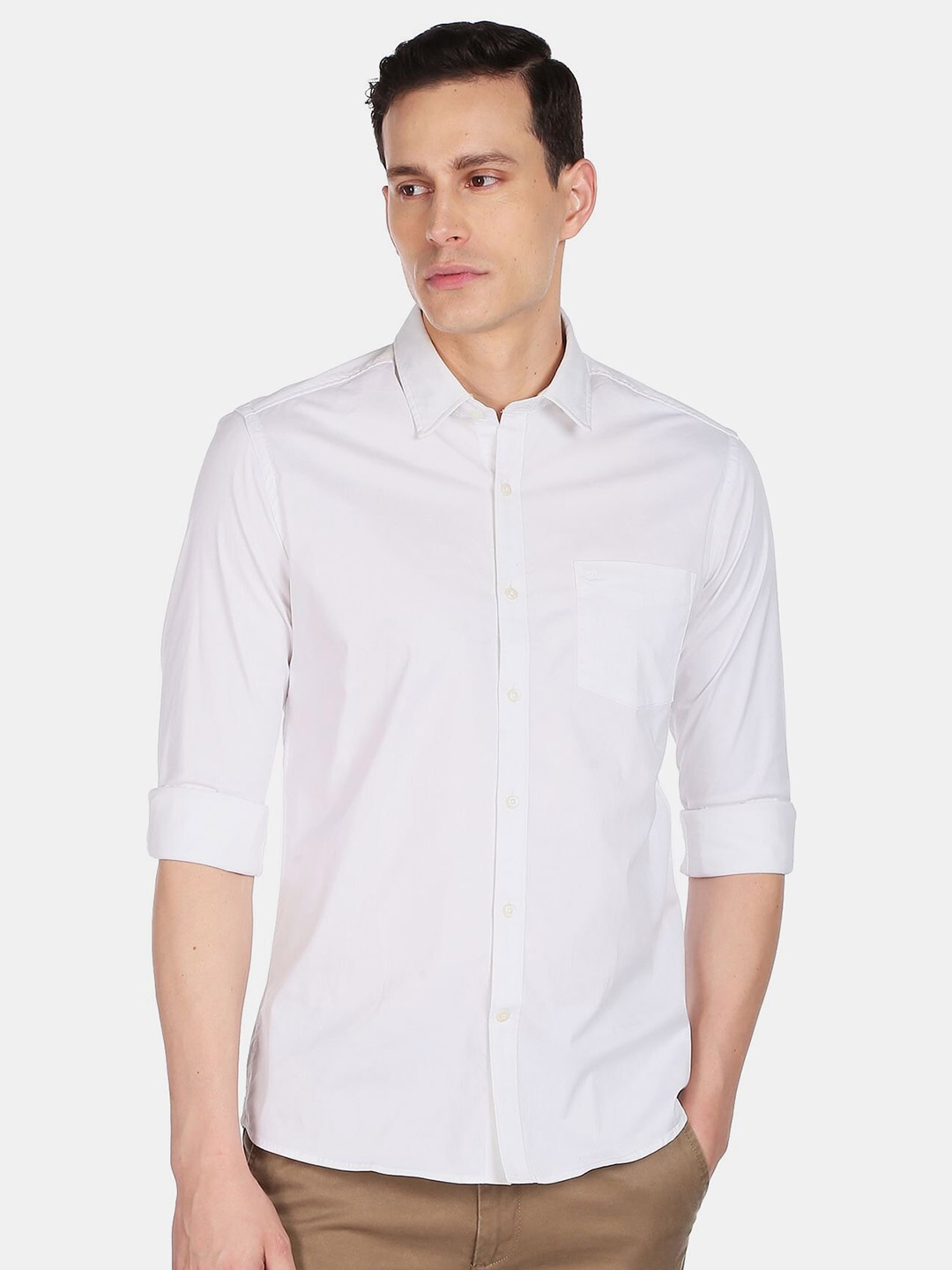 

Arrow Sport Men White Slim Fit Cotton Casual Shirt
