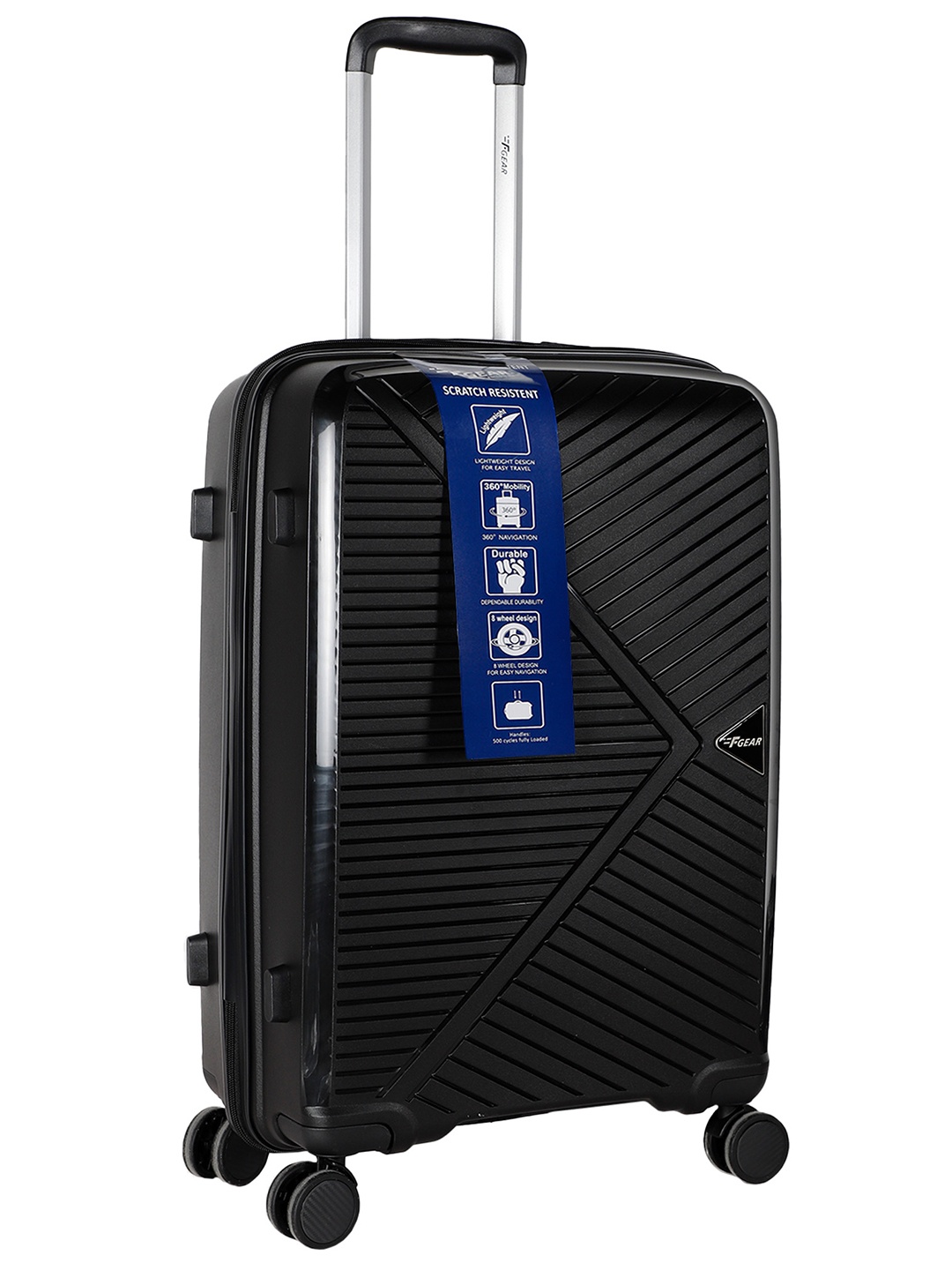 

F Gear Eagle PP03 Grey Textured Hard-Sided Small Trolley Suitcases