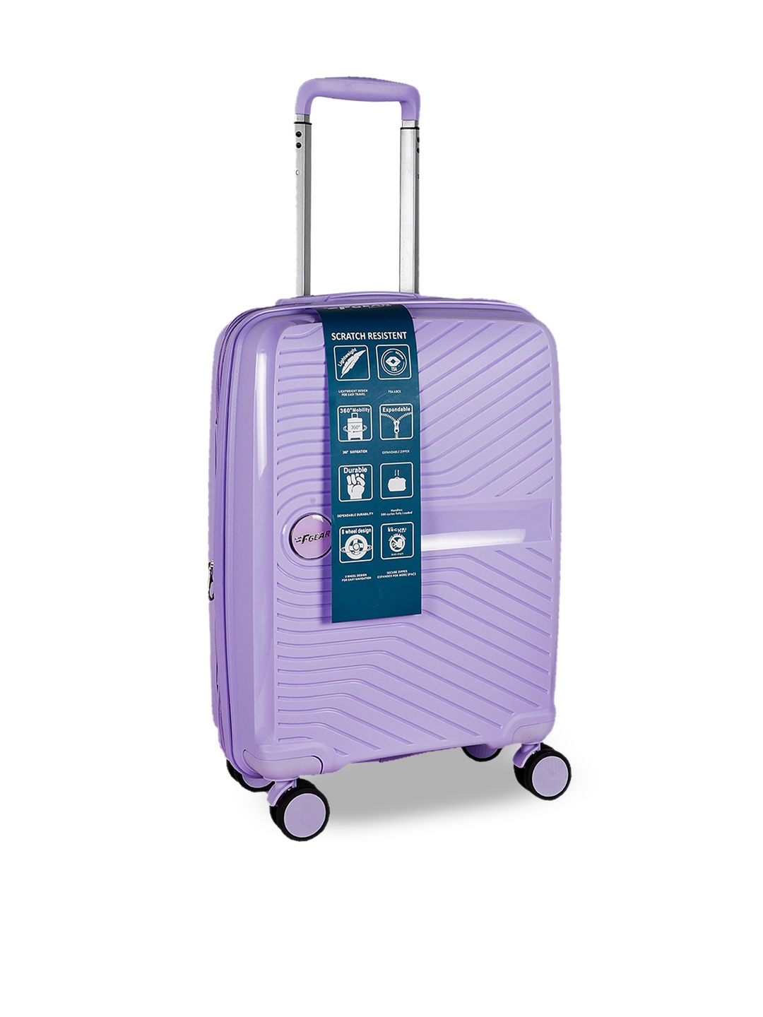 

F Gear Lavender Coloured Solid Hard-Sided Small Trolley Suitcase