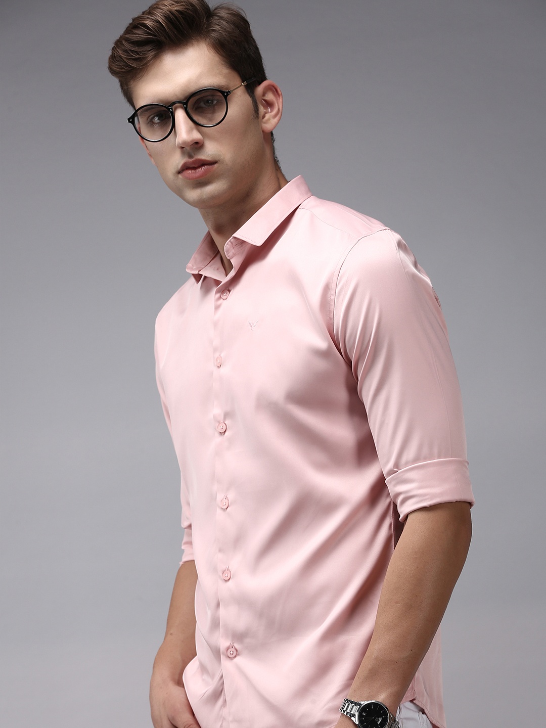 

SHOWOFF Men Peach-Coloured Comfort Cotton Casual Shirt