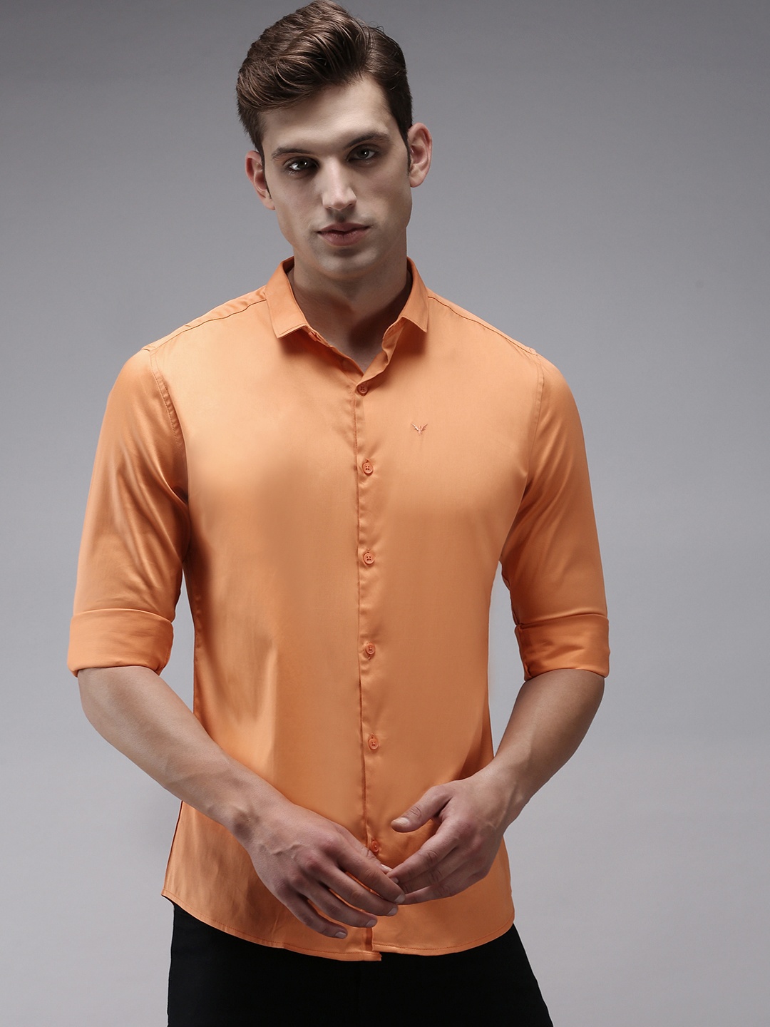 

SHOWOFF Men Orange Comfort Cotton Casual Shirt