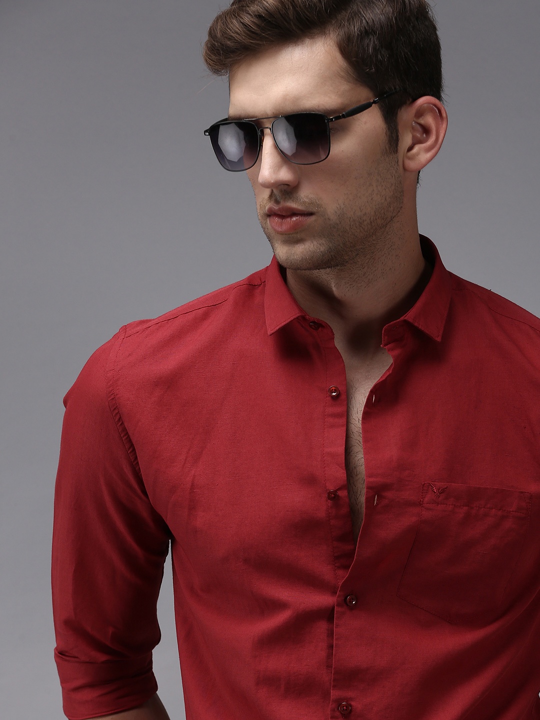 

SHOWOFF Men Burgundy Comfort Cotton Casual Shirt