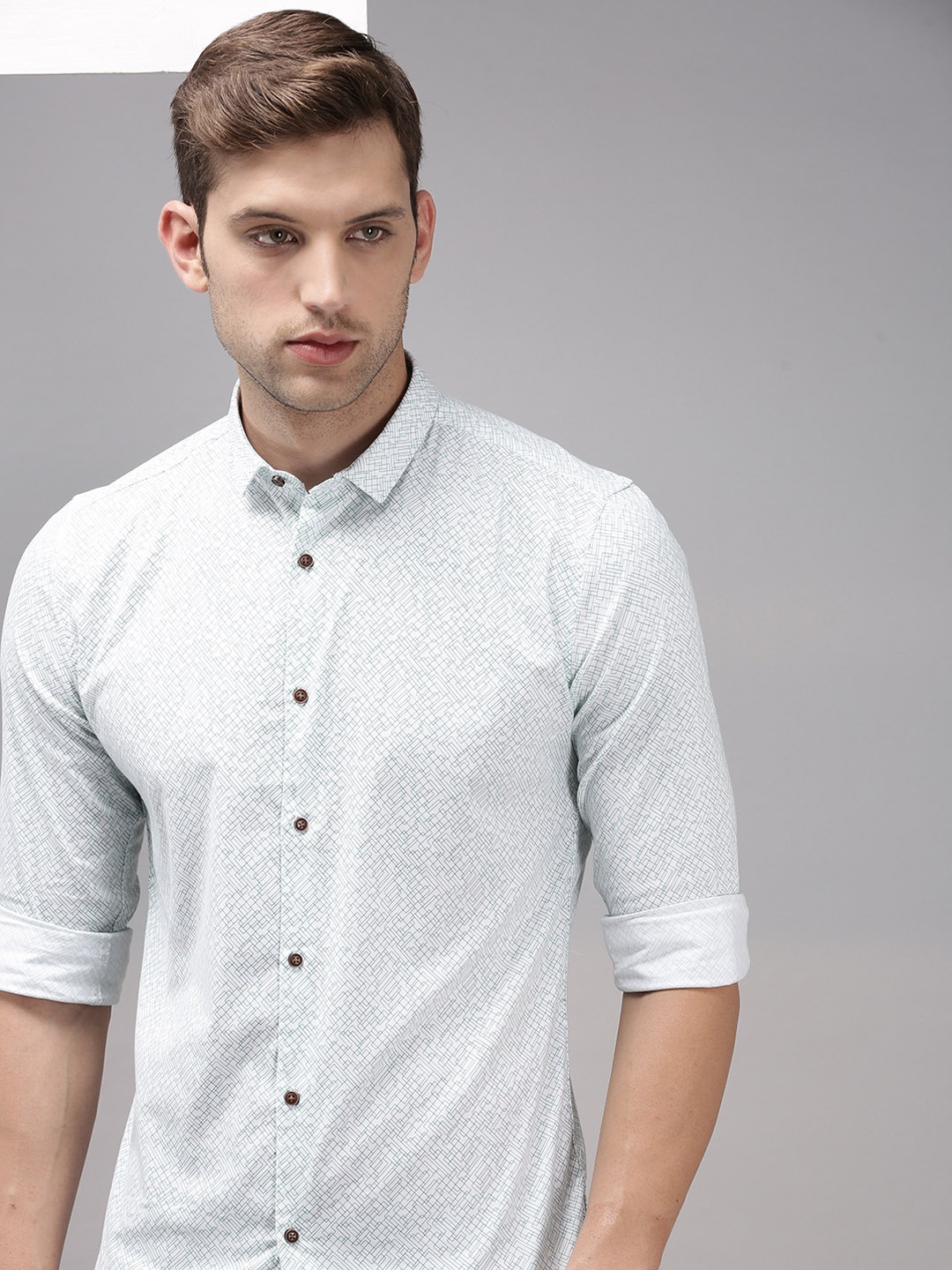 SHOWOFF Men Comfort Floral Printed Cotton Casual Shirt, White