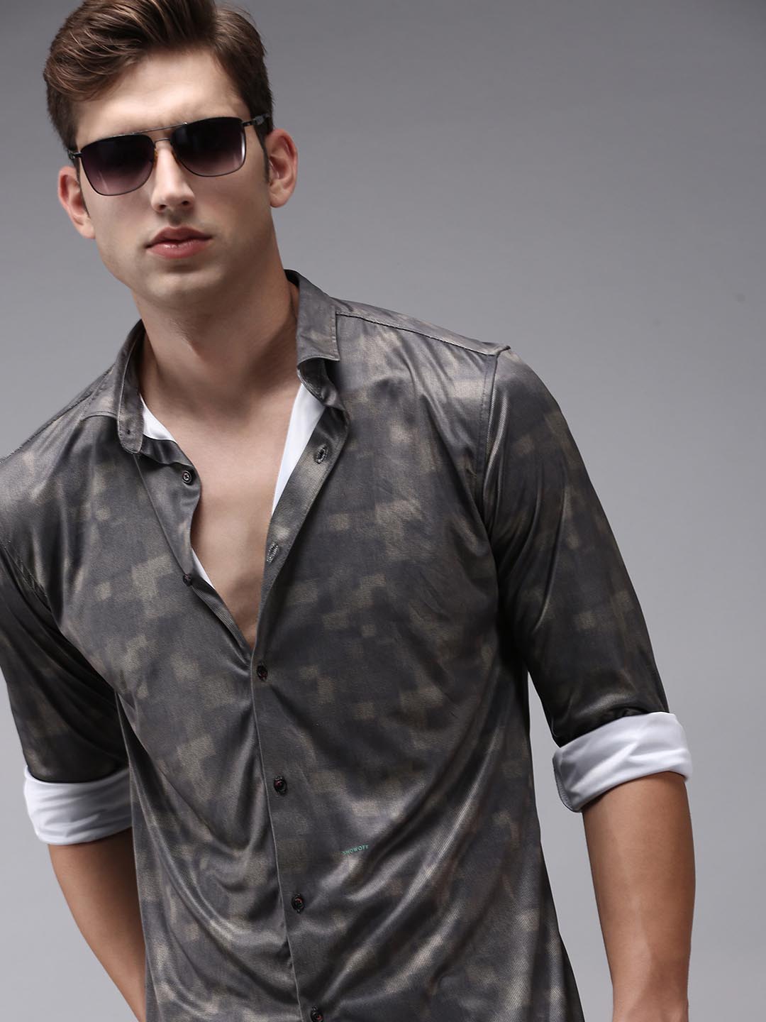 

SHOWOFF Men Classic Checked Cotton Casual Shirt, Olive