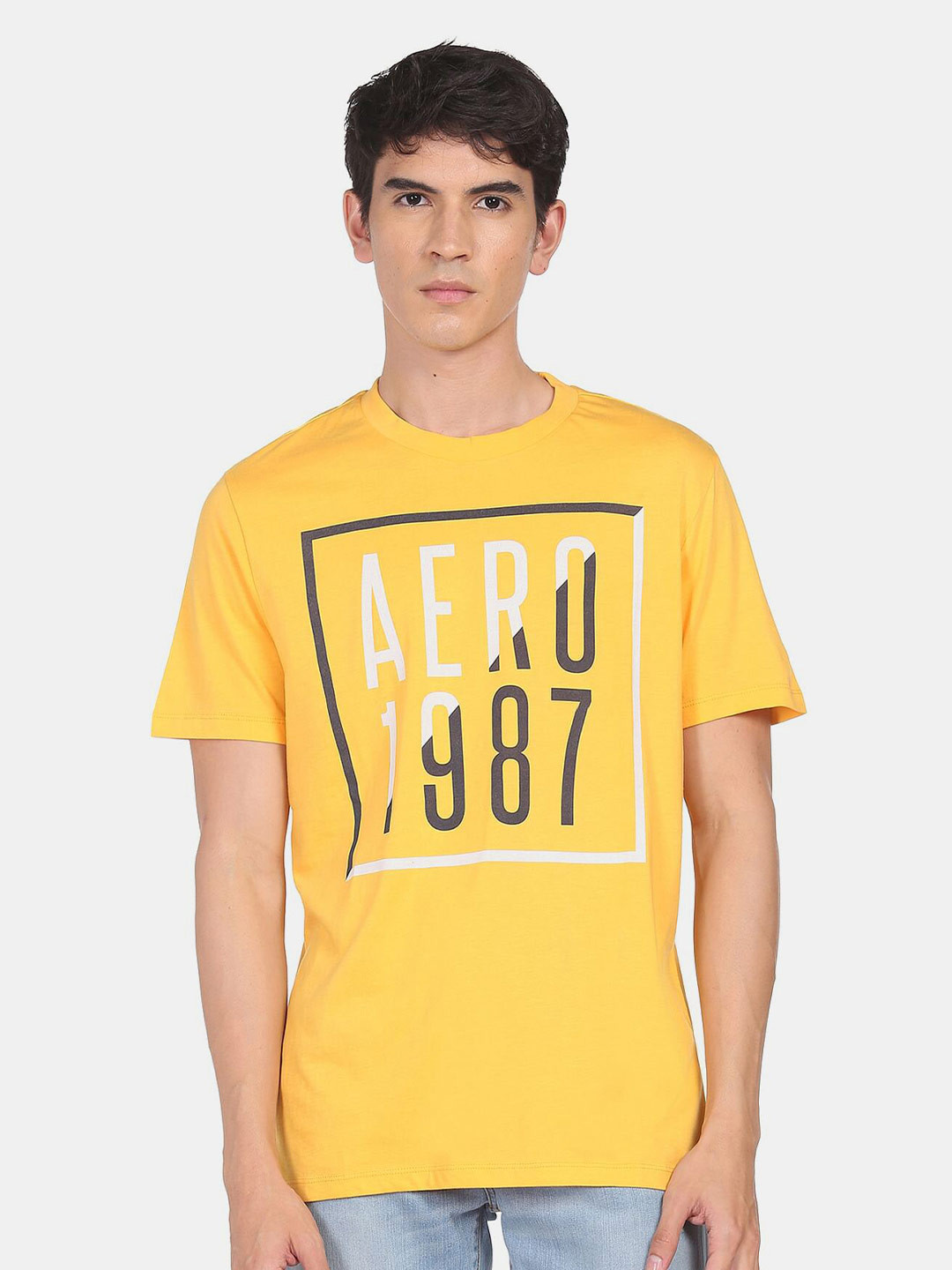 

Aeropostale Typography Printed Pure Cotton T-shirt, Yellow