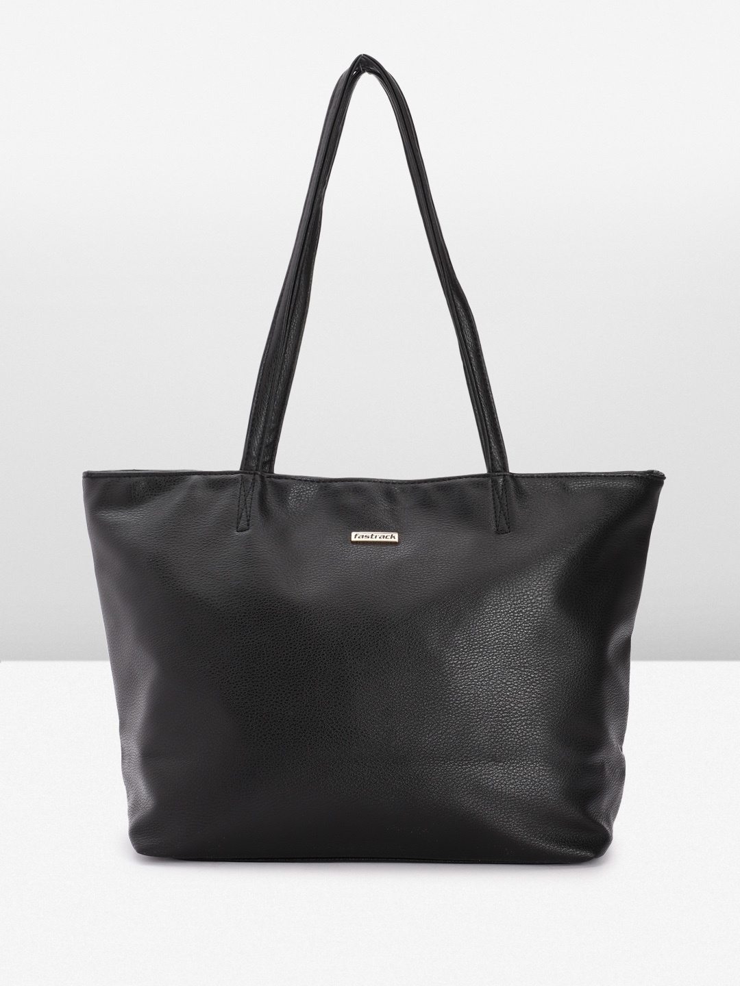 

Fastrack Women Solid Tote Bag with Dual Shoulder Straps, Black