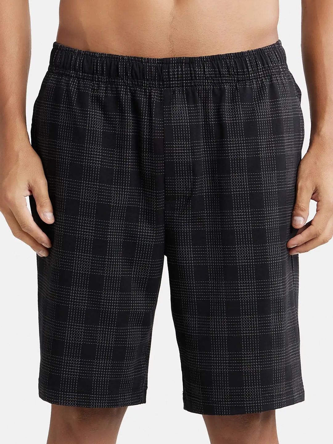 

Jockey Men Black RM01 Checked Shorts