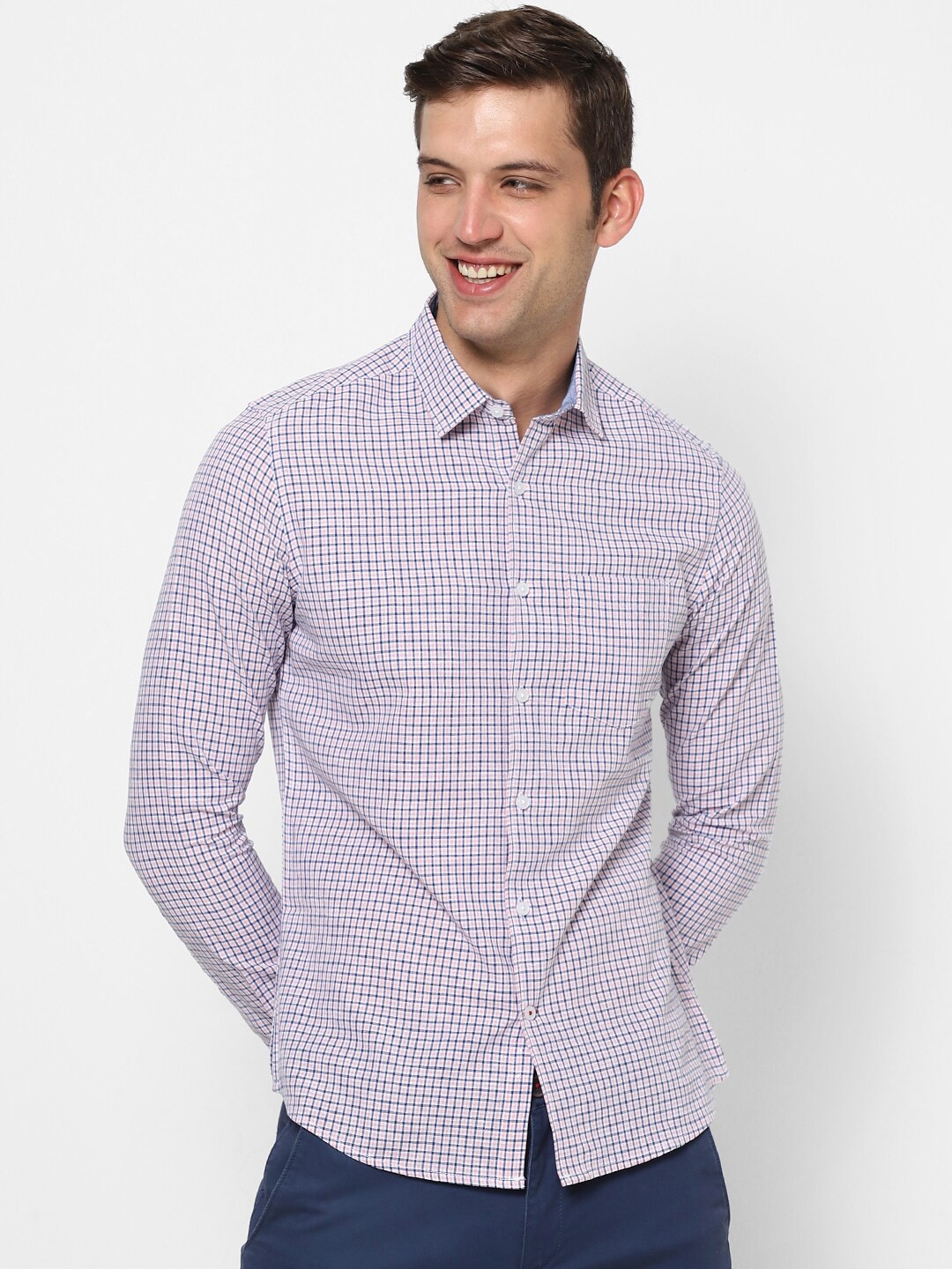 

VASTRADO Men Micro Checks Cotton Casual Shirt, Pink