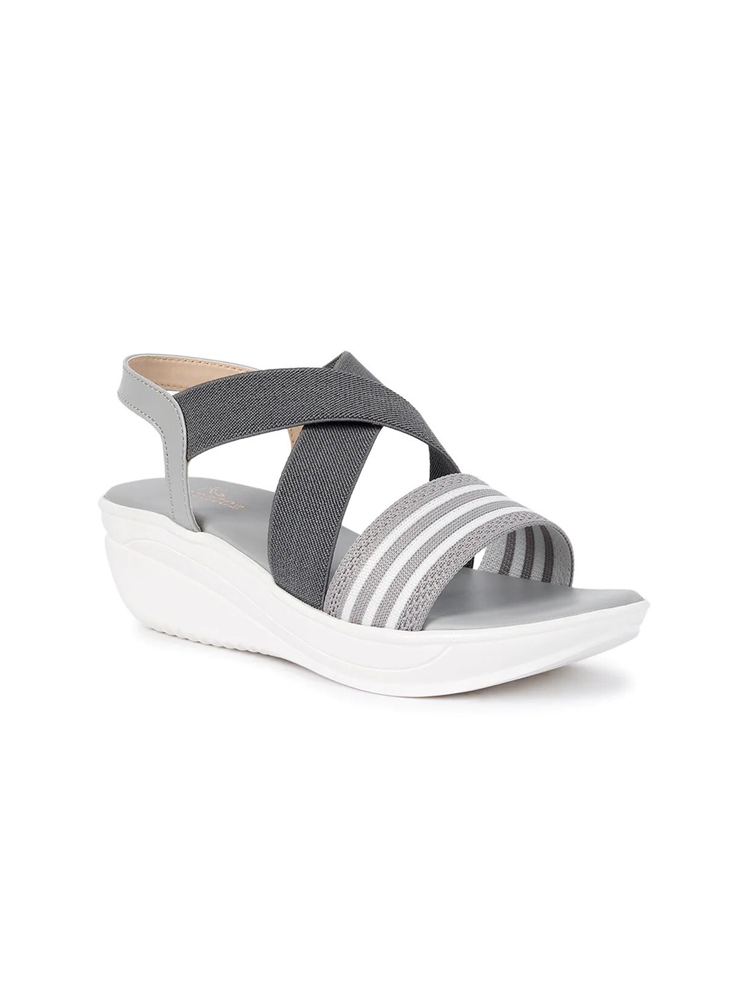 

ZAPATOZ Girls Grey & White PU Flatform Heels Sandals