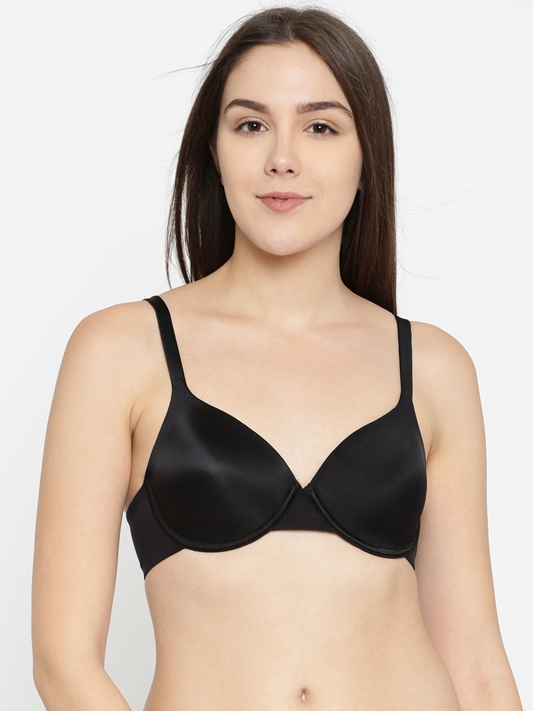

Enamor Black Solid Underwired Lightly Padded T-shirt Bra