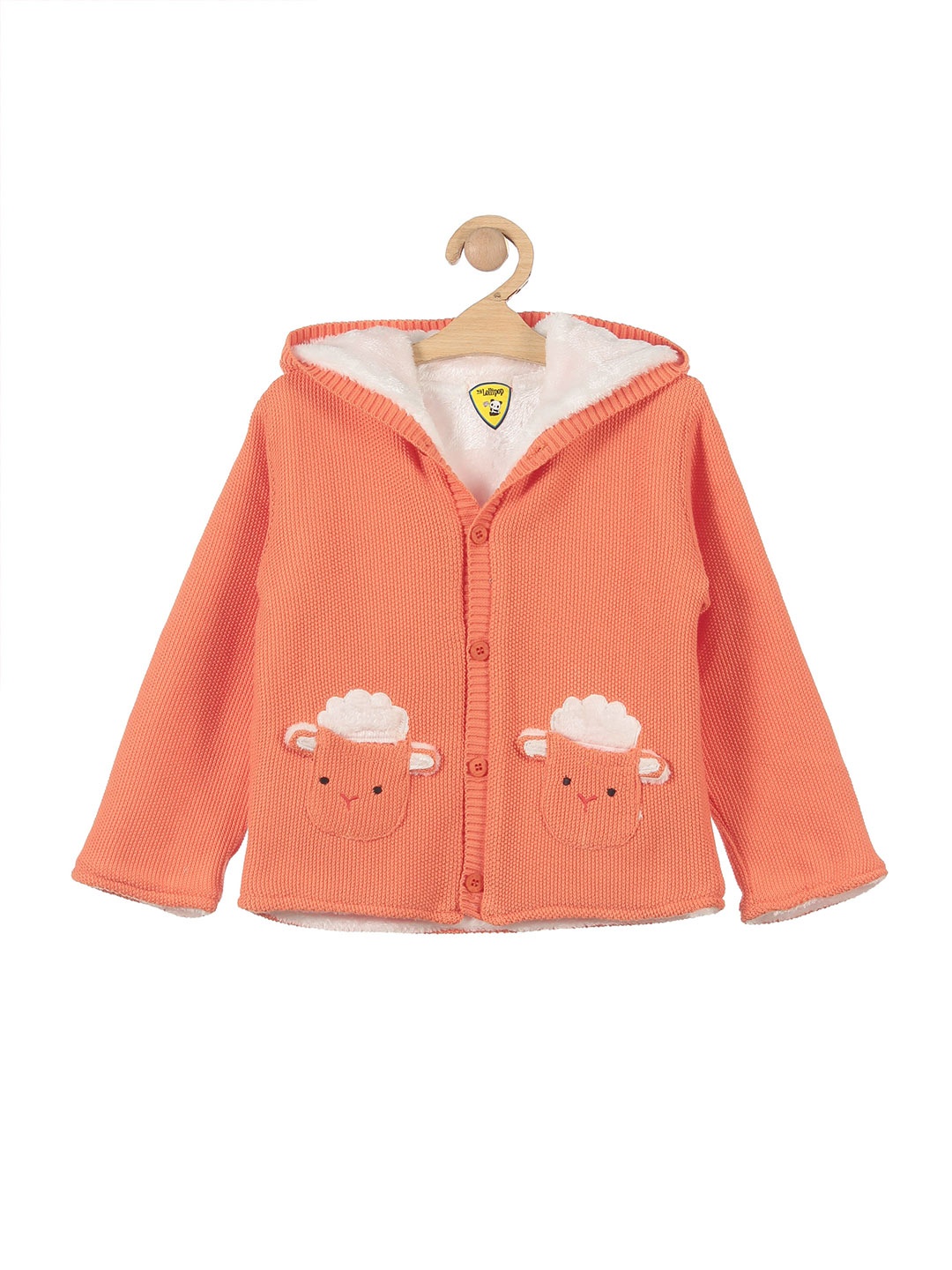 

Lil Lollipop Unisex Kids Orange & White Cotton Pullover Sweater