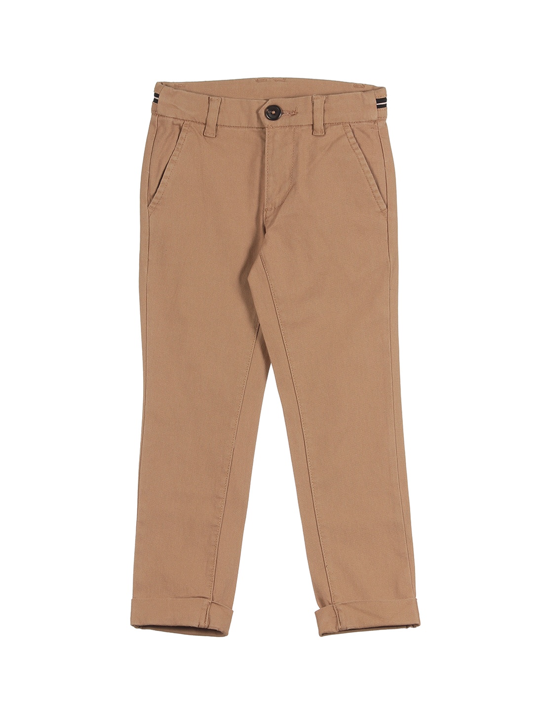 

Lil Lollipop Boys Beige Cotton Slim Fit Chinos Trousers