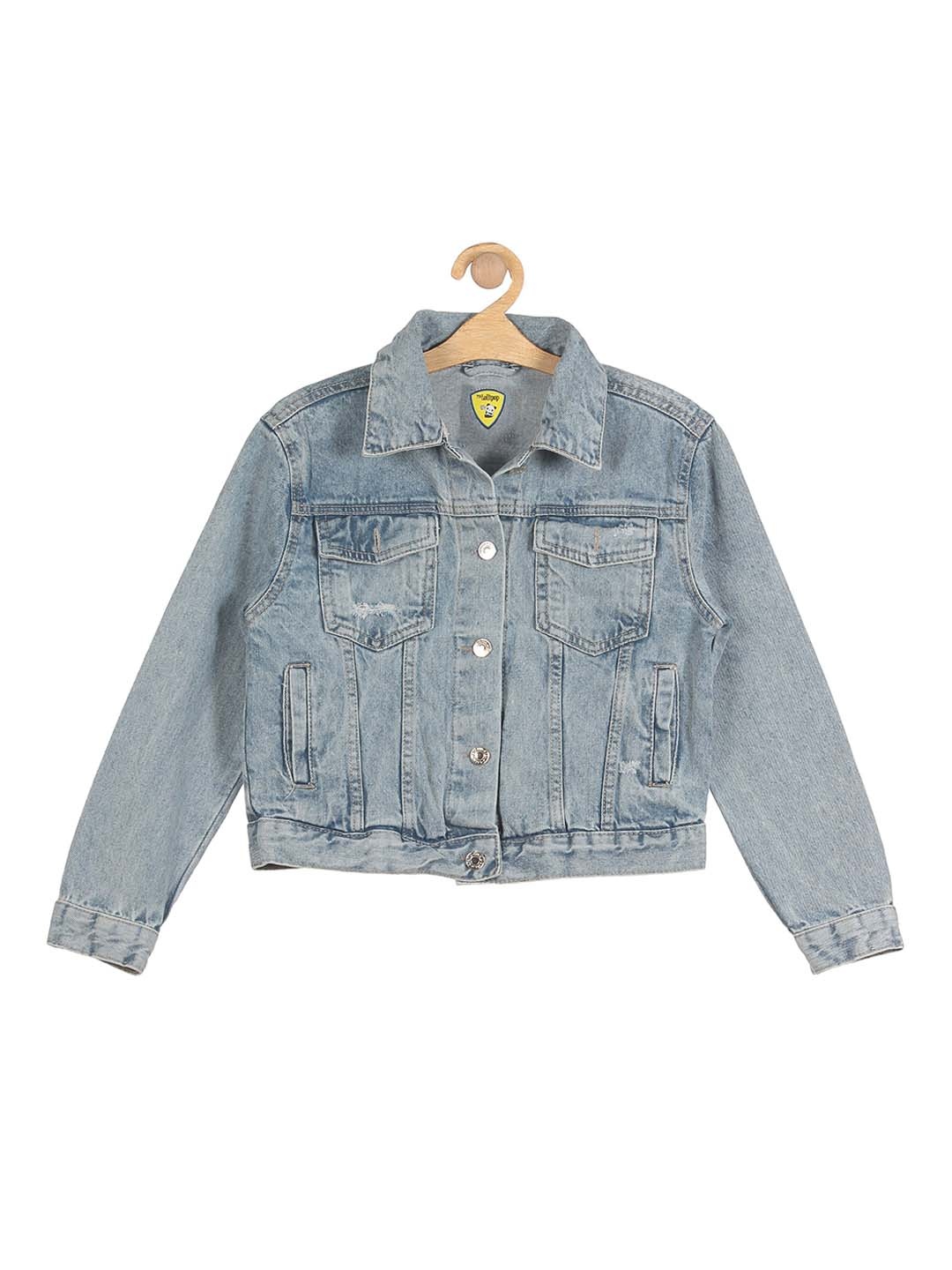 

Lil Lollipop Girls Blue Washed Lightweight Crop Outdoor Denim Jacket