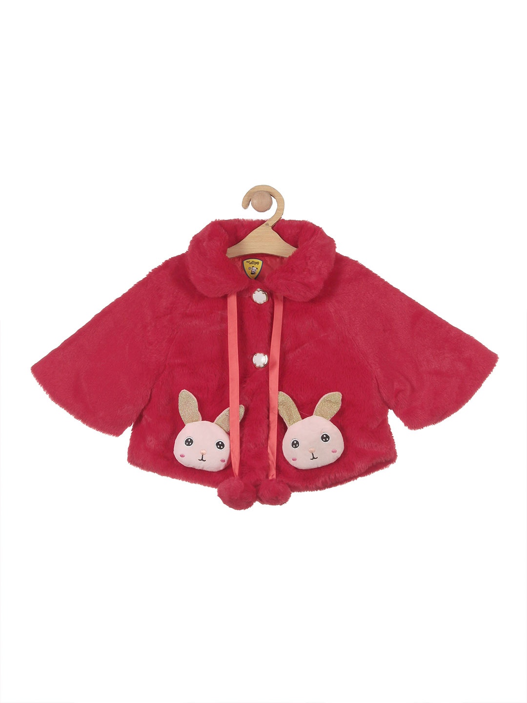 

Lil Lollipop Girls Red Embellished Button Shrug