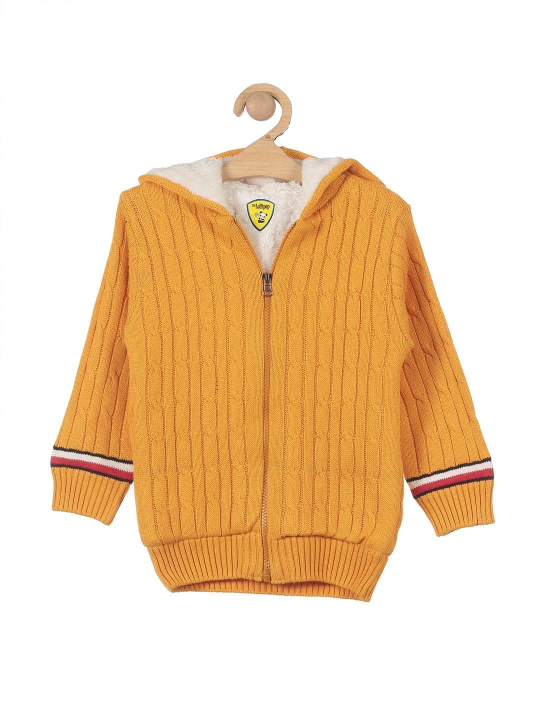 

Lil Lollipop Unisex Kids Yellow & White Cotton Sweater