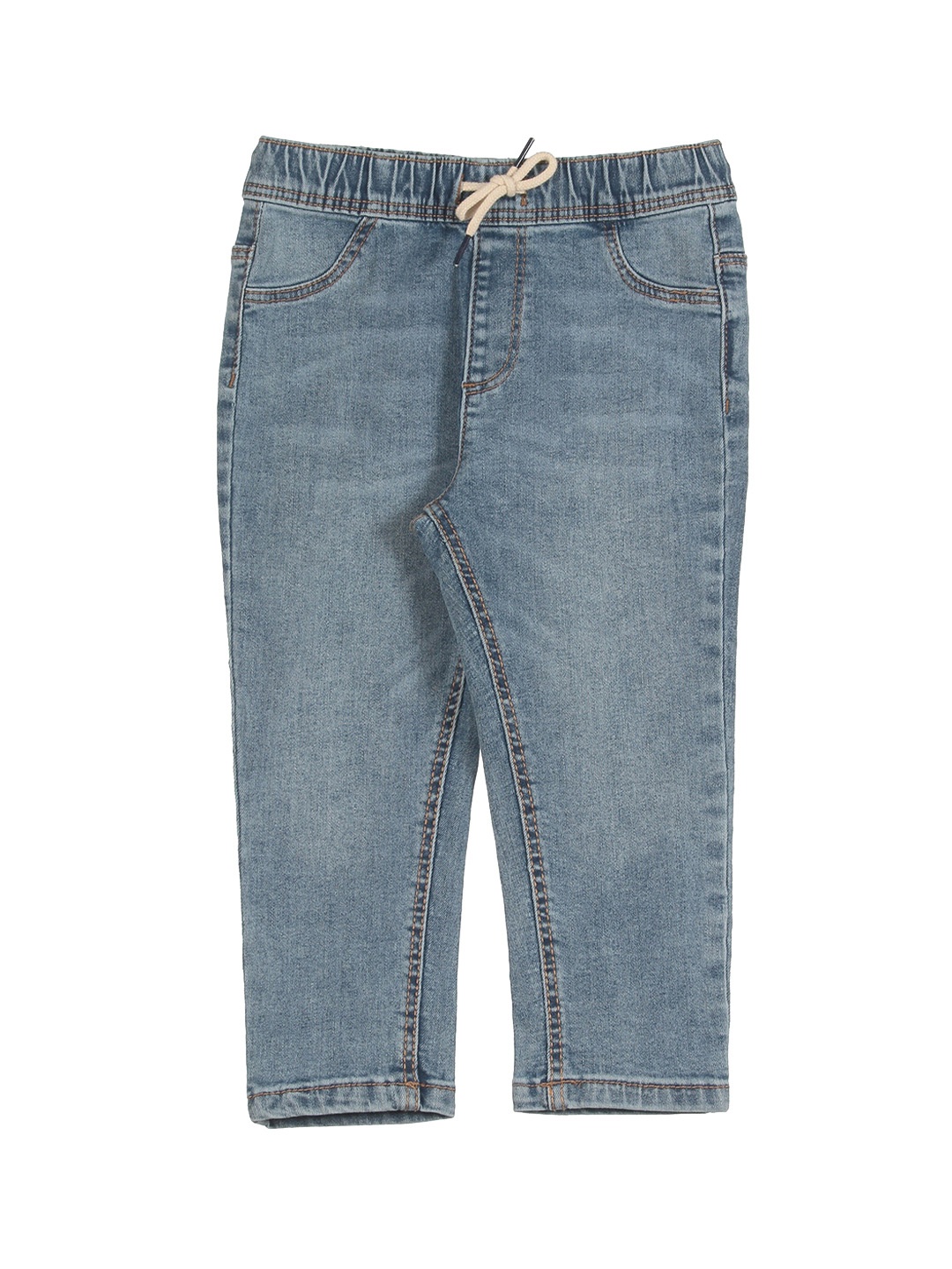 

Lil Lollipop Kids Jogger Fit Light Fade Cotton Jeans, Blue
