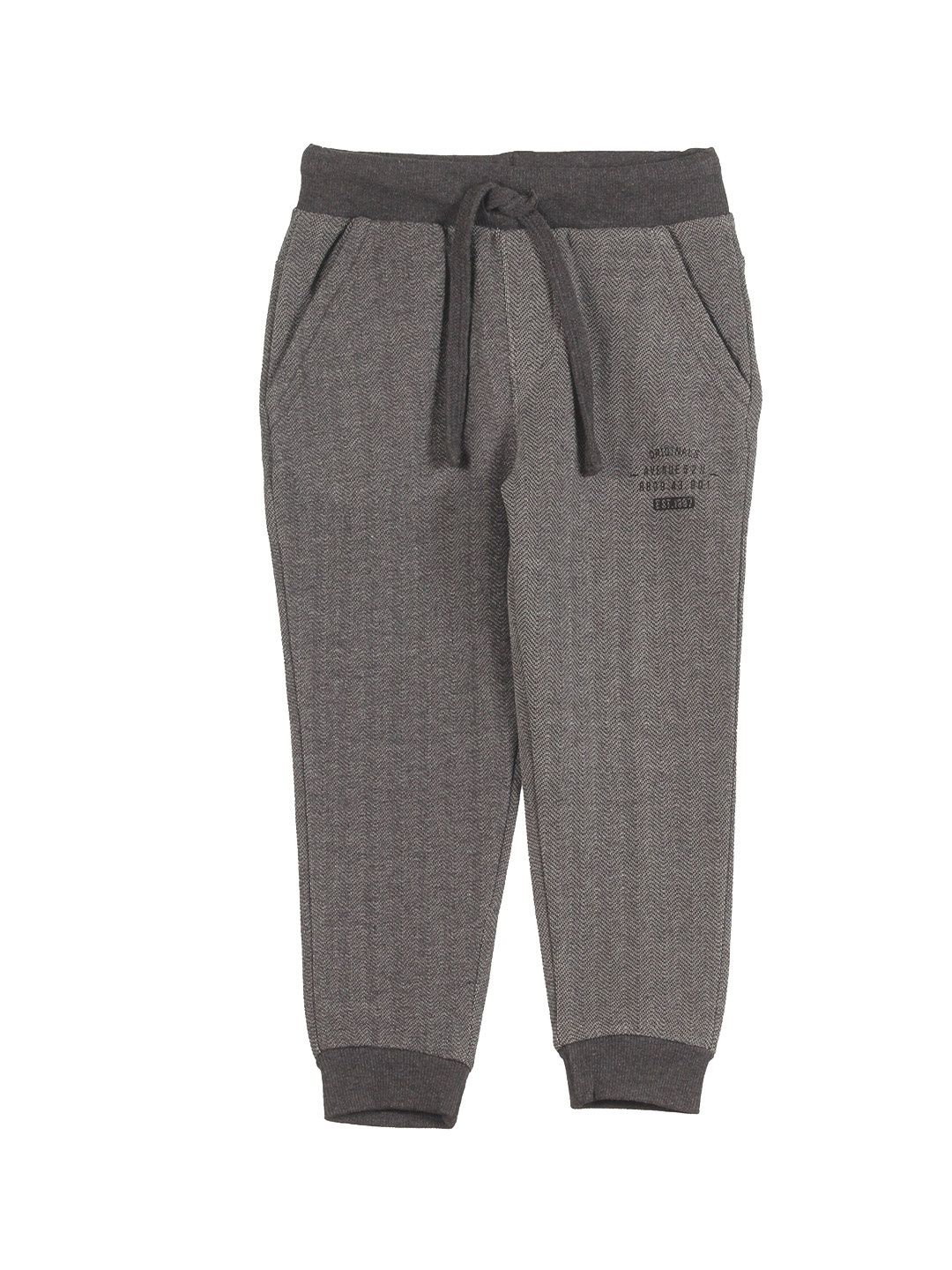 

Lil Lollipop Kids Grey Self Design Joggers