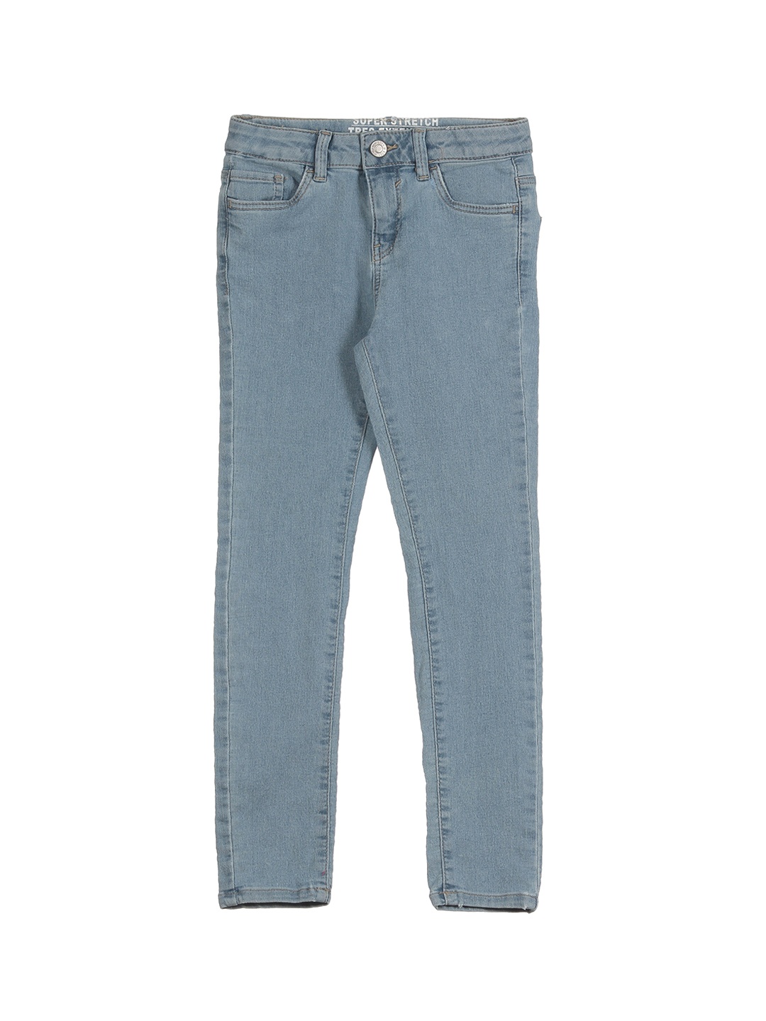 

Lil Lollipop Girls Blue Slim Fit Cotton Jeans