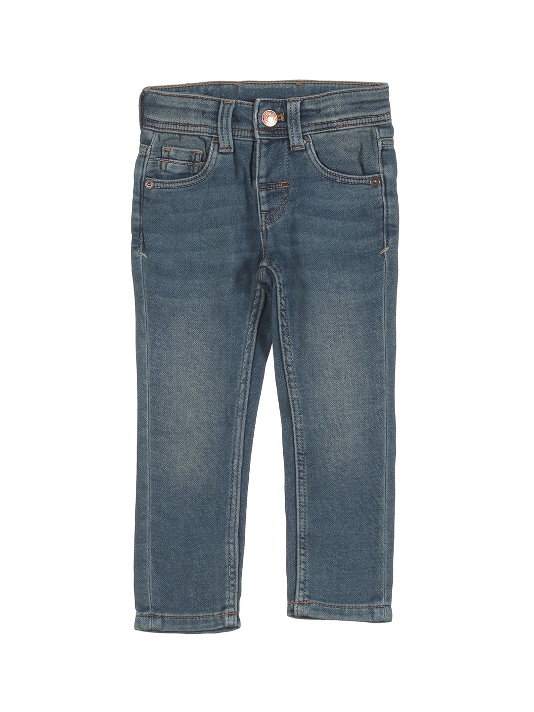 

Lil Lollipop Kids Regular Fit Light Fade Cotton Jeans, Blue