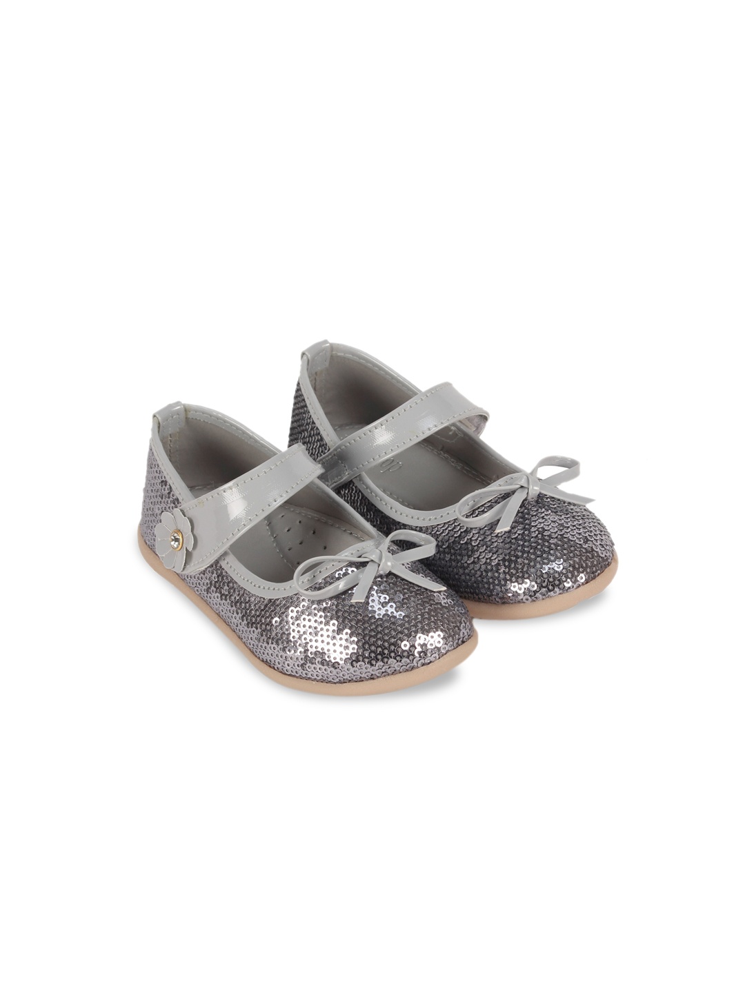 

Lil Lollipop Girls Grey Embellished Ballerinas with Bows Flats