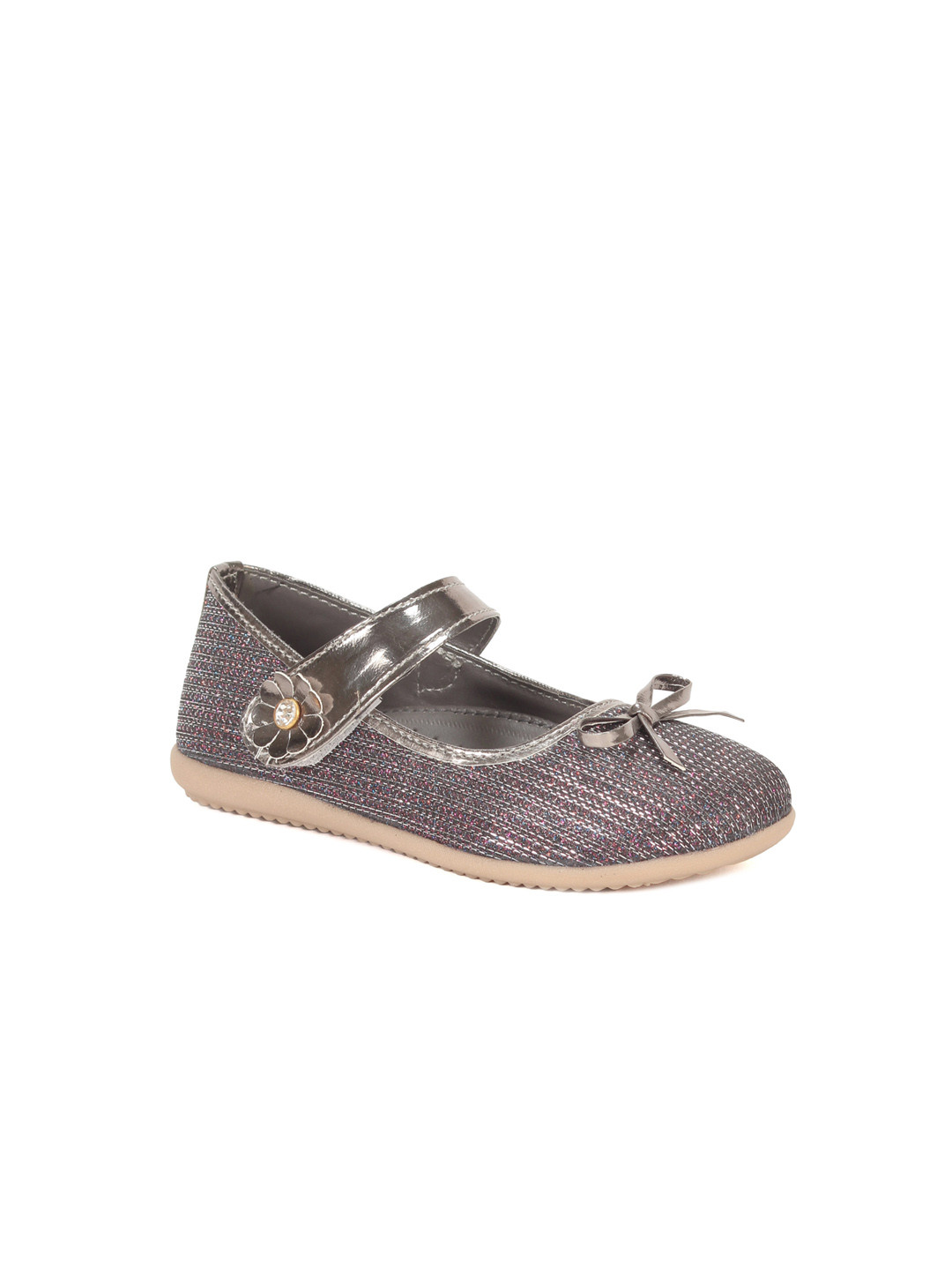 

Lil Lollipop Girls Grey Embellished Ballerinas with Bows Flats