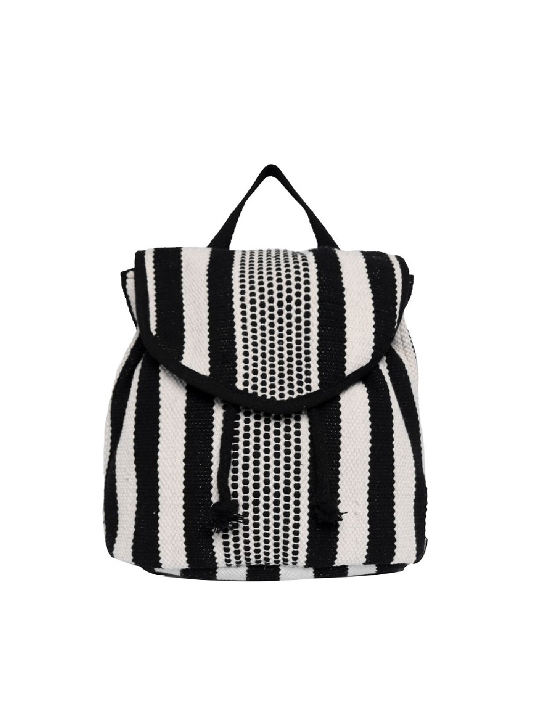 

ASTRID Girls Black & White Striped Cotton Backpack