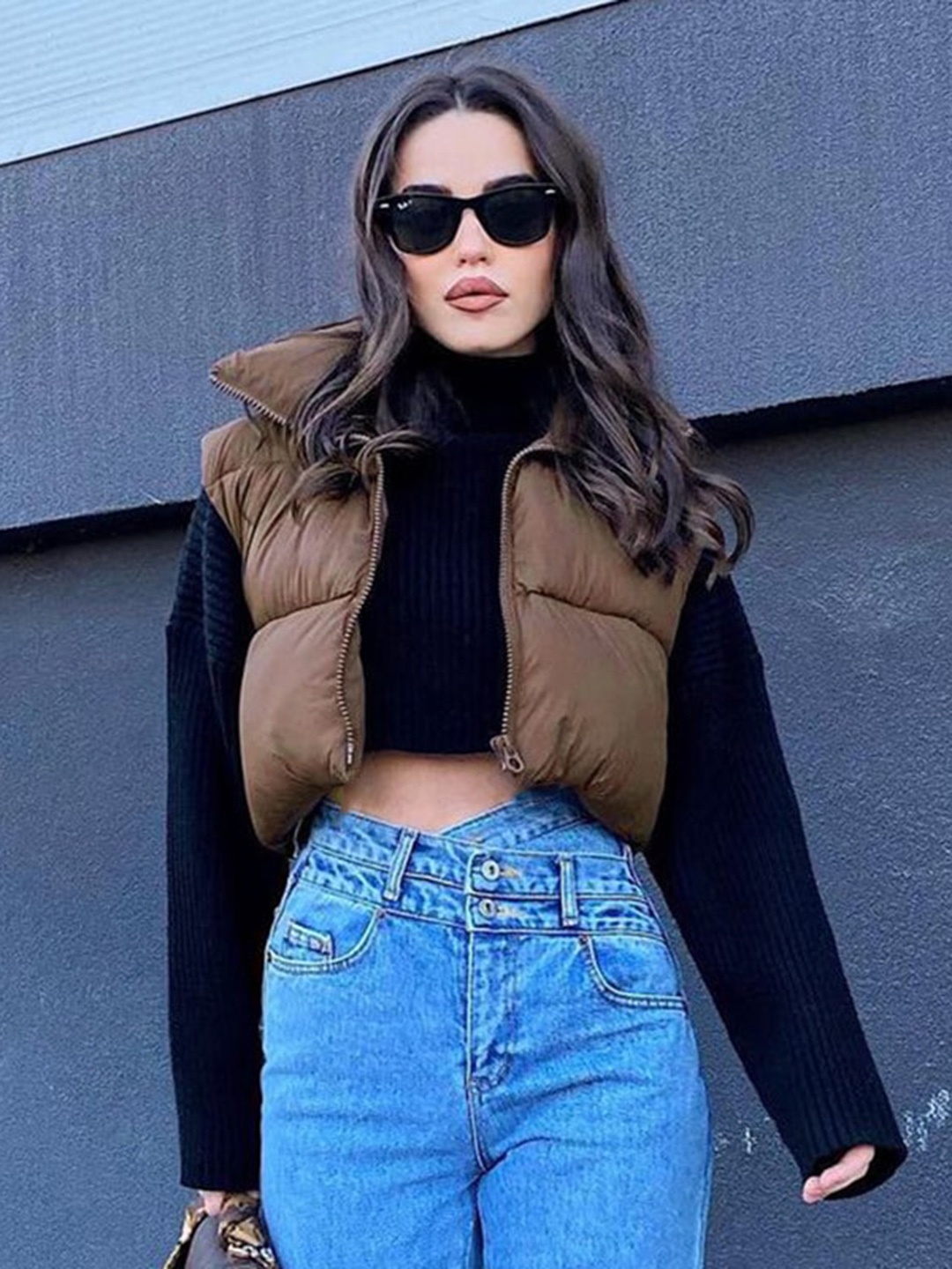 

BoStreet Women Brown Crop Padded Jacket