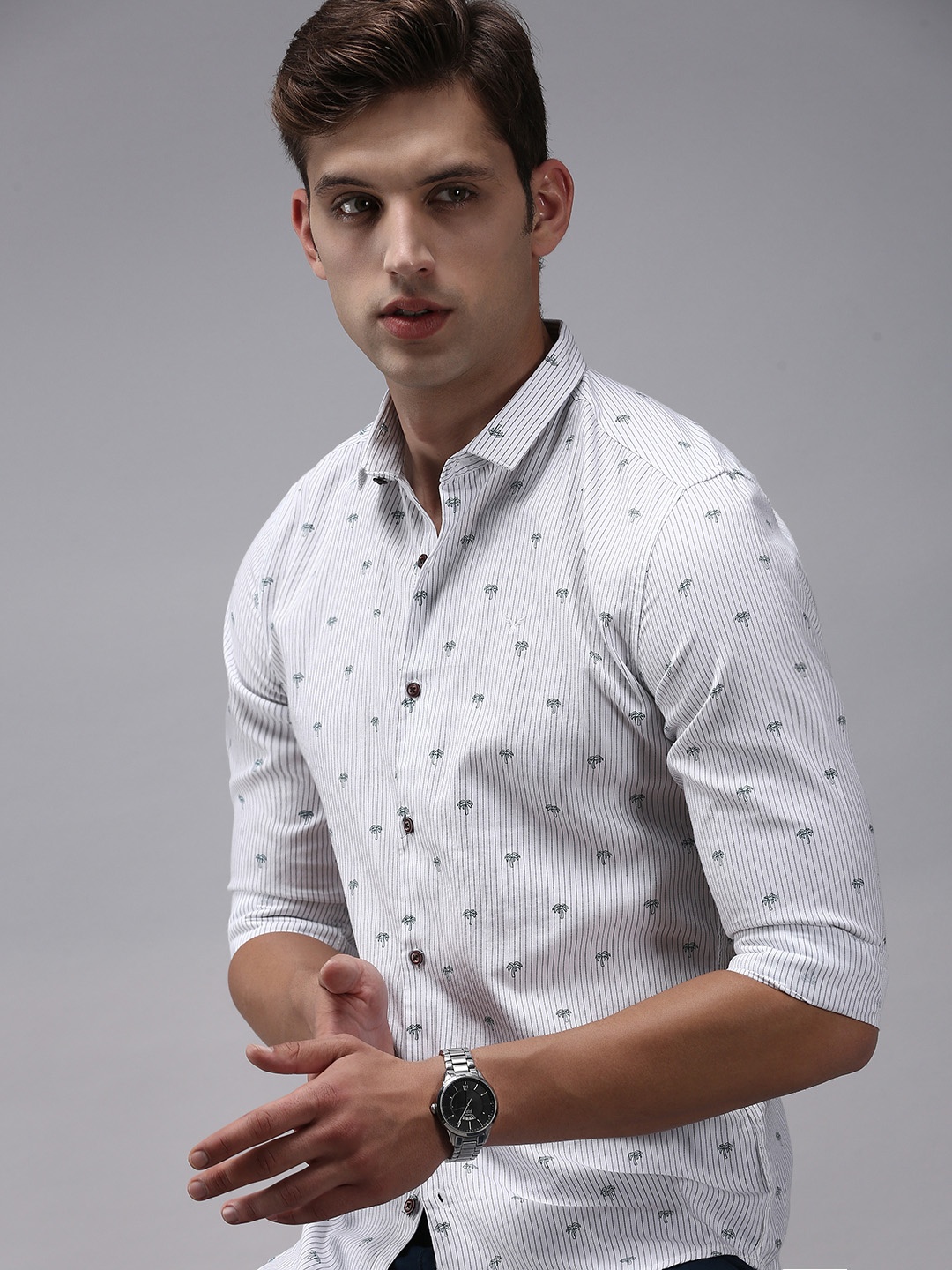

SHOWOFF Men Comfort Printed Cotton Casual Shirt, White