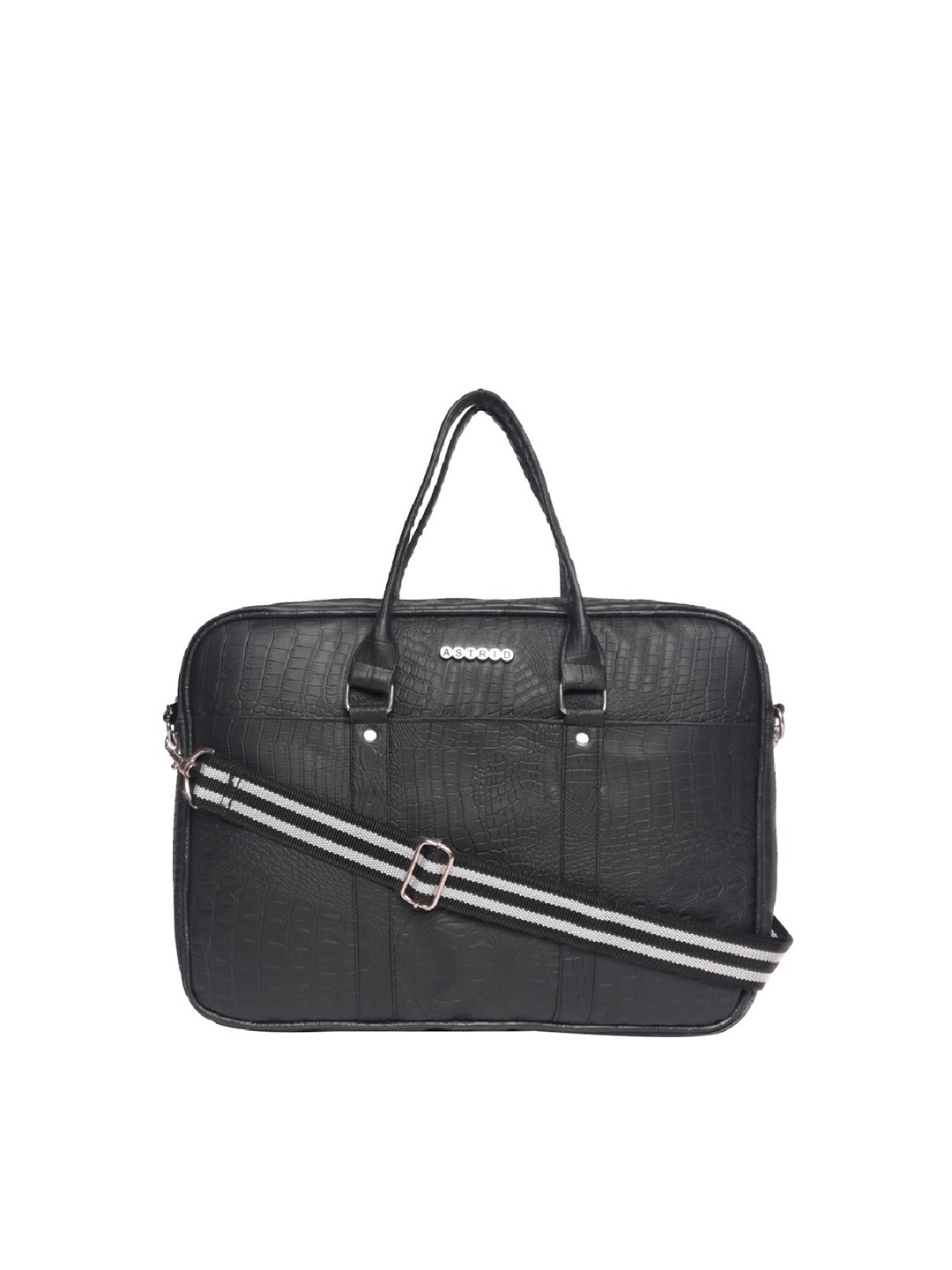 

ASTRID Men Black & White Laptop Bag