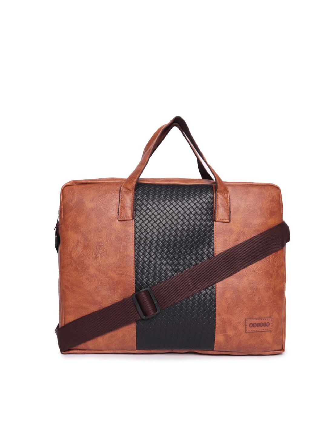 

ASTRID Men Brown & Black Colourblocked Laptop Bag