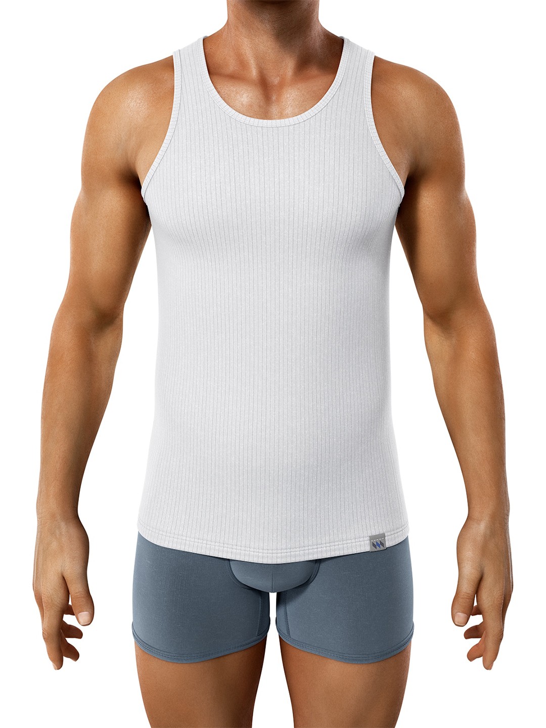 

MODERN CREW Men Premium Bamboo Vest, White