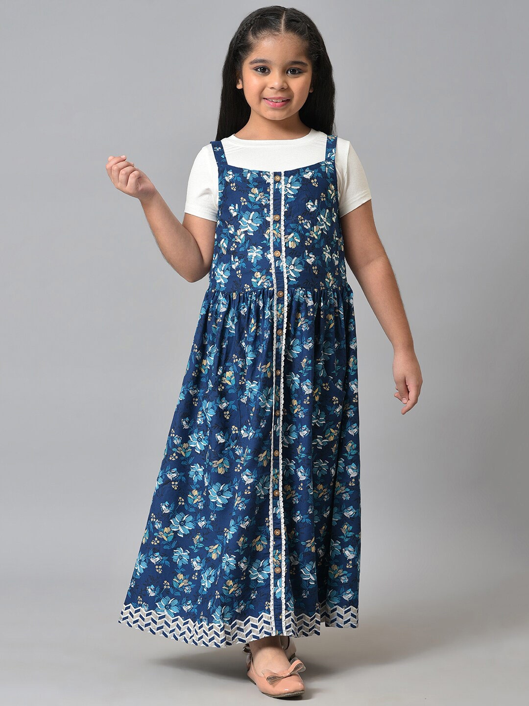 

AURELIA Girls Blue & White Printed Top