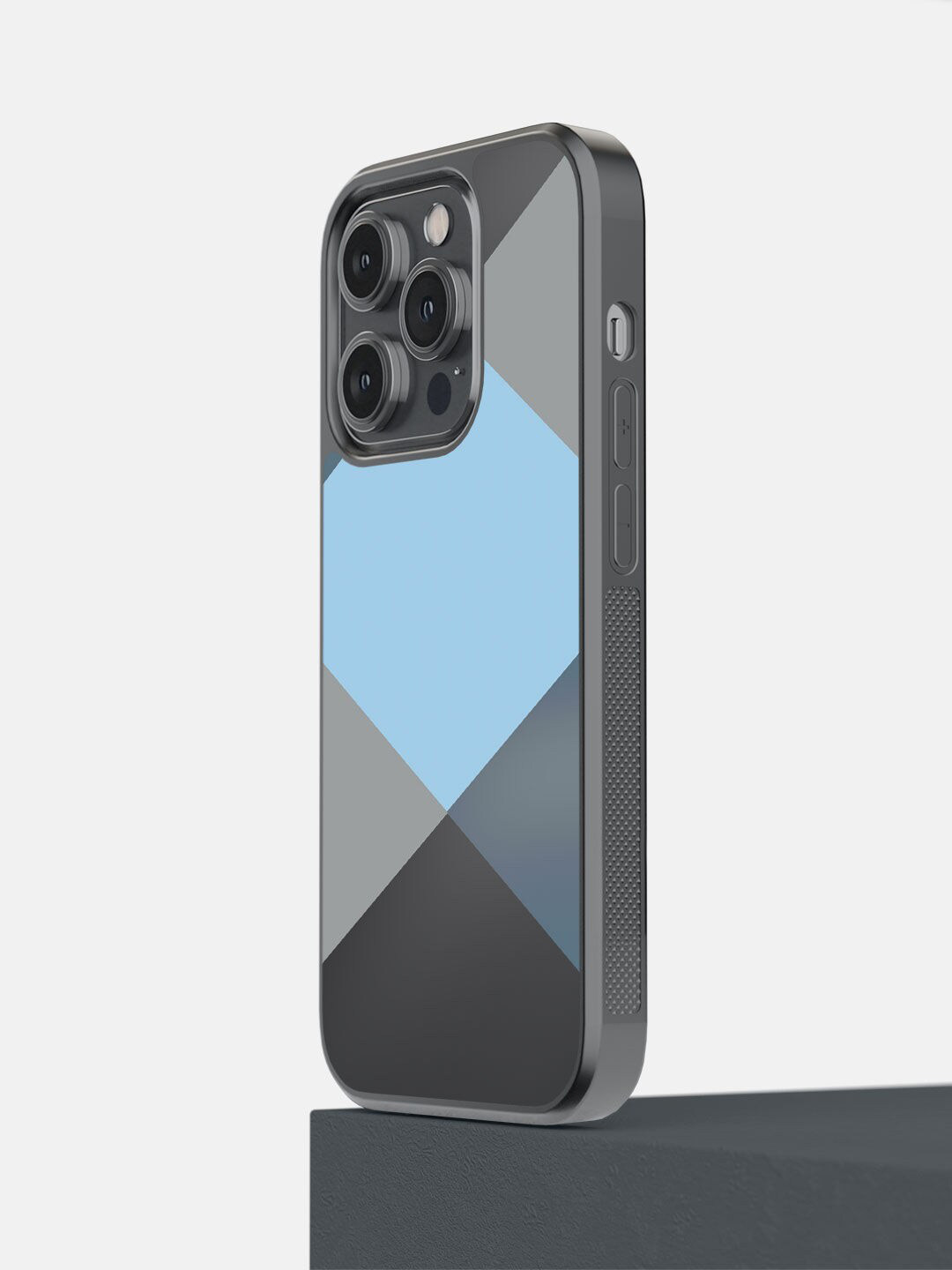 

macmerise Blue & Grey Criss Cross iPhone 14 Pro Mobile Back Case