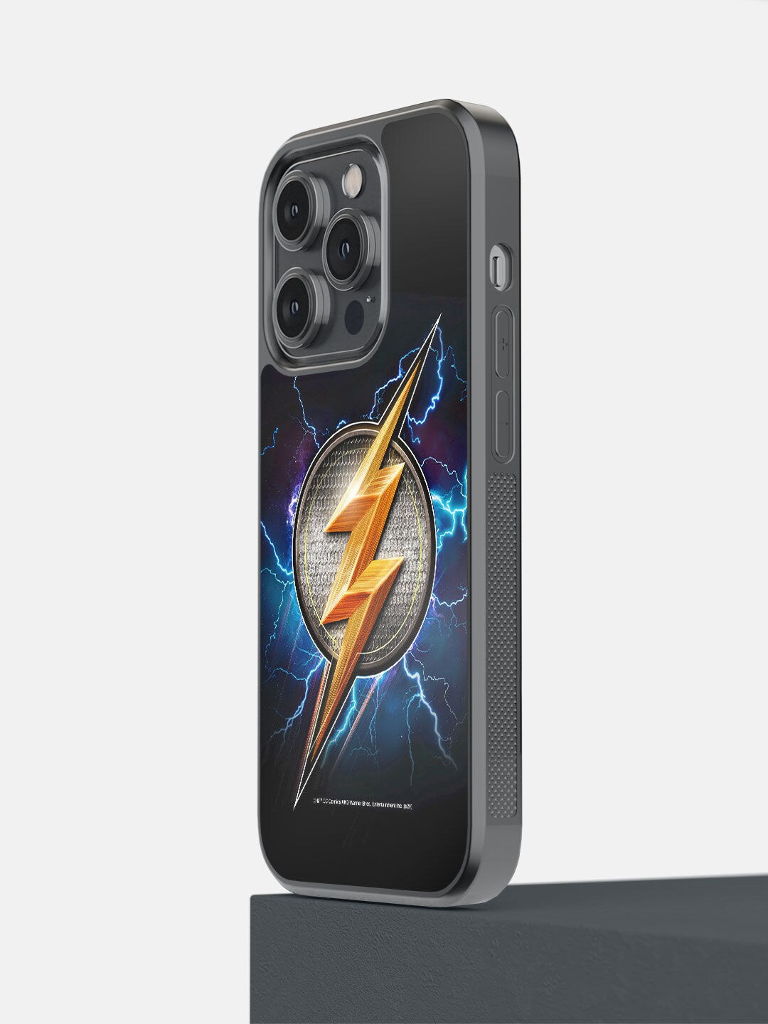 

macmerise Black & Blue Flash Storm iPhone 14 Pro Bumper Back Case