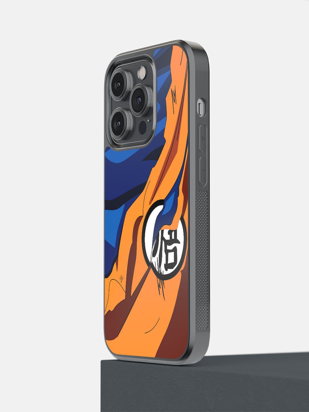 

macmerise Blue & Yellow Goku Training iPhone 14 Pro Bumper Back Case
