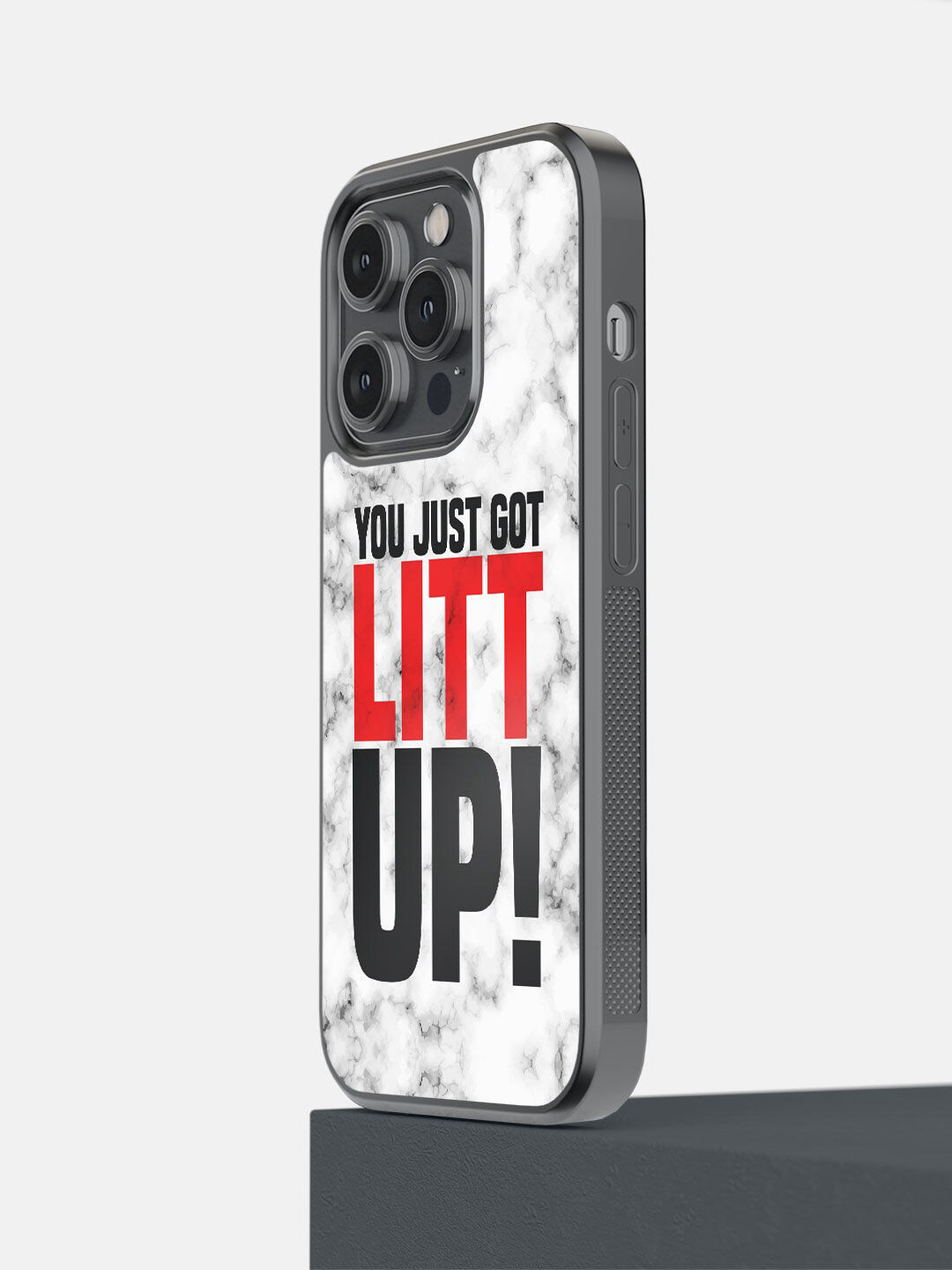 

macmerise White & Grey Litt Up Printed iPhone 14 Pro Mobile Phone Case