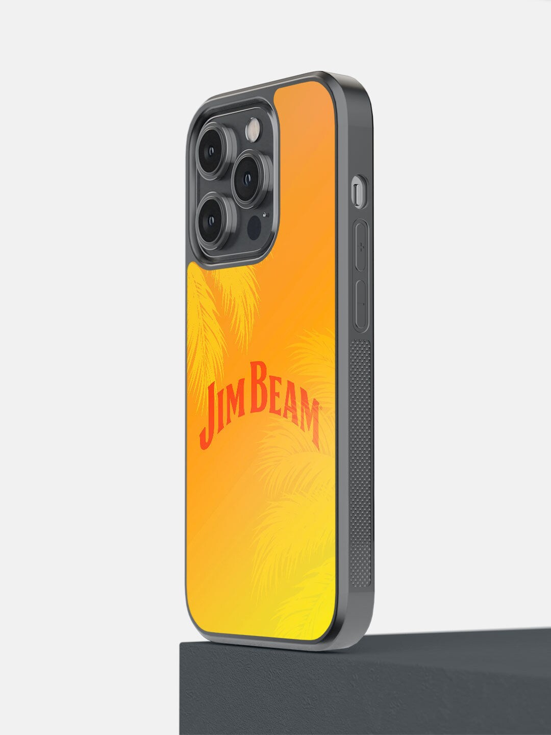 

macmerise Yellow Printed Jim Beam Palms iPhone 14 Pro Phone Back Case