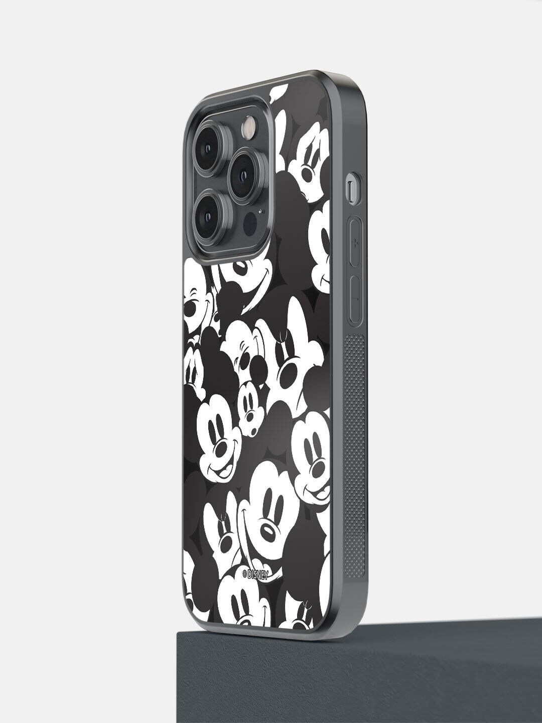 

macmerise Back & White Mickey Smileys iPhone 14 Pro Mobile Back Case, Black