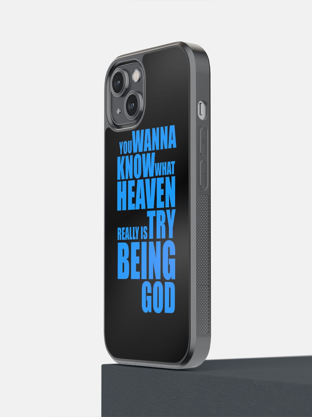 

macmerise Black Try Being God Printed iPhone 14 Bumper Case