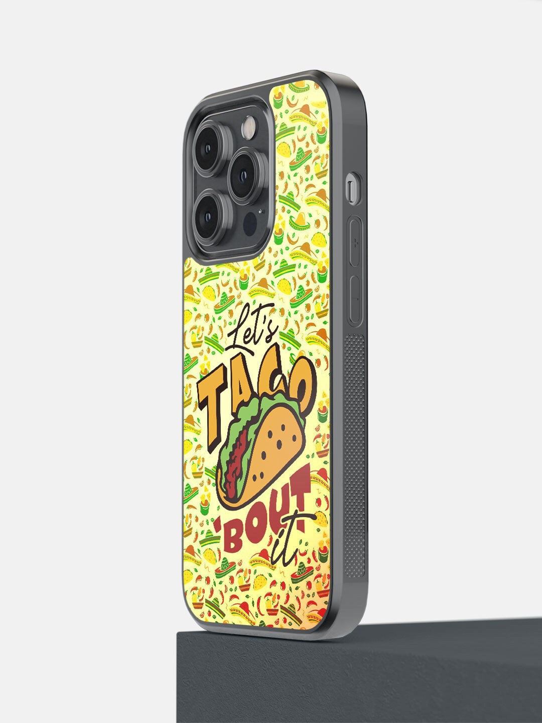 

macmerise Yellow & Green Lets Taco Bout It Printed iPhone 14 Pro Bumper Case