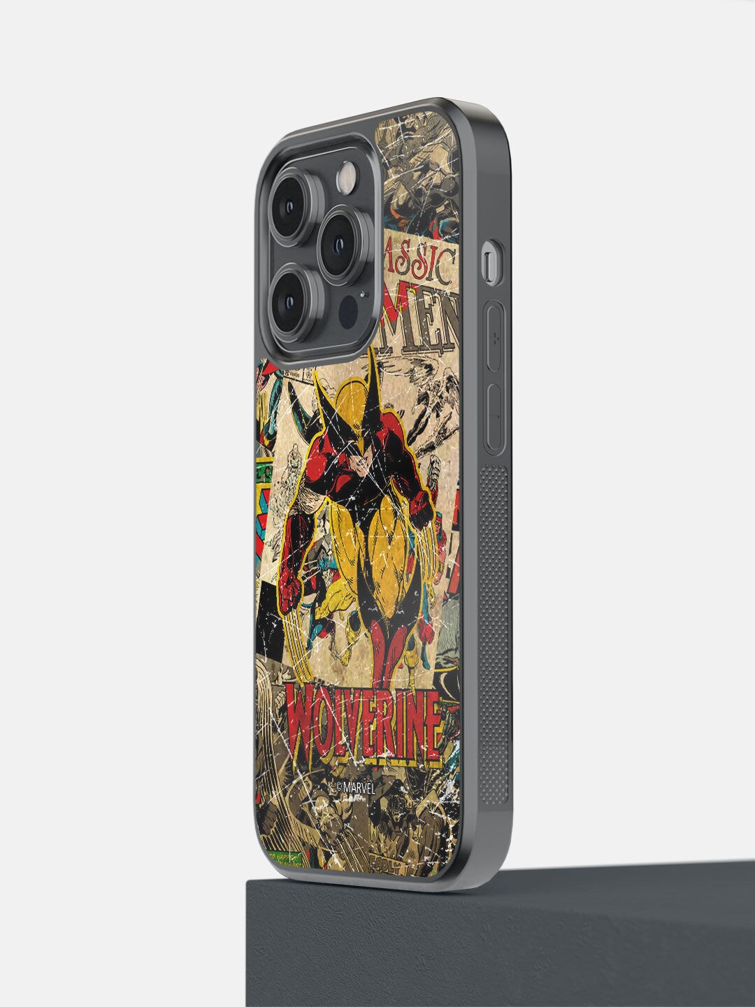 

macmerise Cream-Coloured & Red Comic Wolverine Printed iPhone 14 Pro Bumper Case