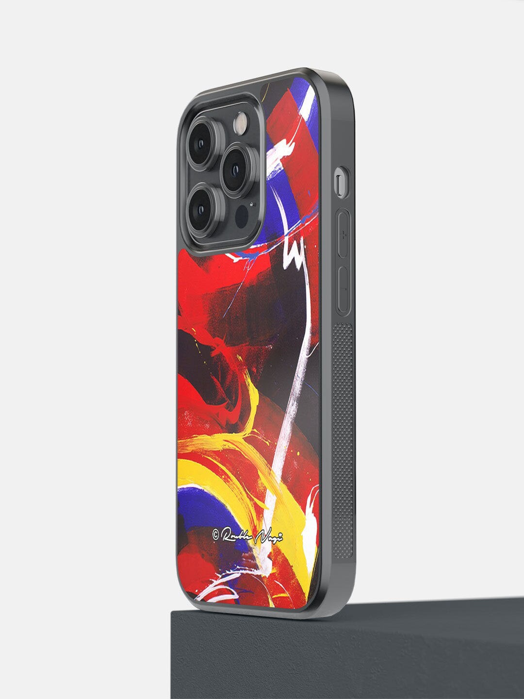 

macmerise Red & Yellow Abstract Print Polycarbonate iPhone 14 Pro Phone Back Case