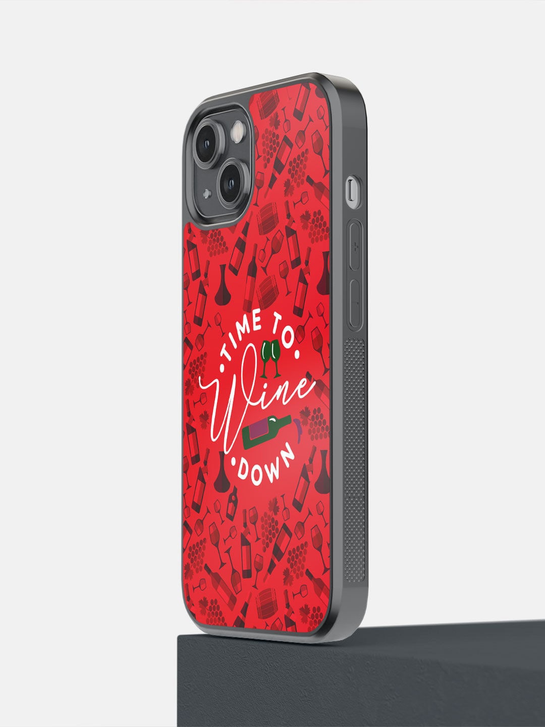 

macmerise Red Time To Wine Down Printed iPhone 14 Bumper Case